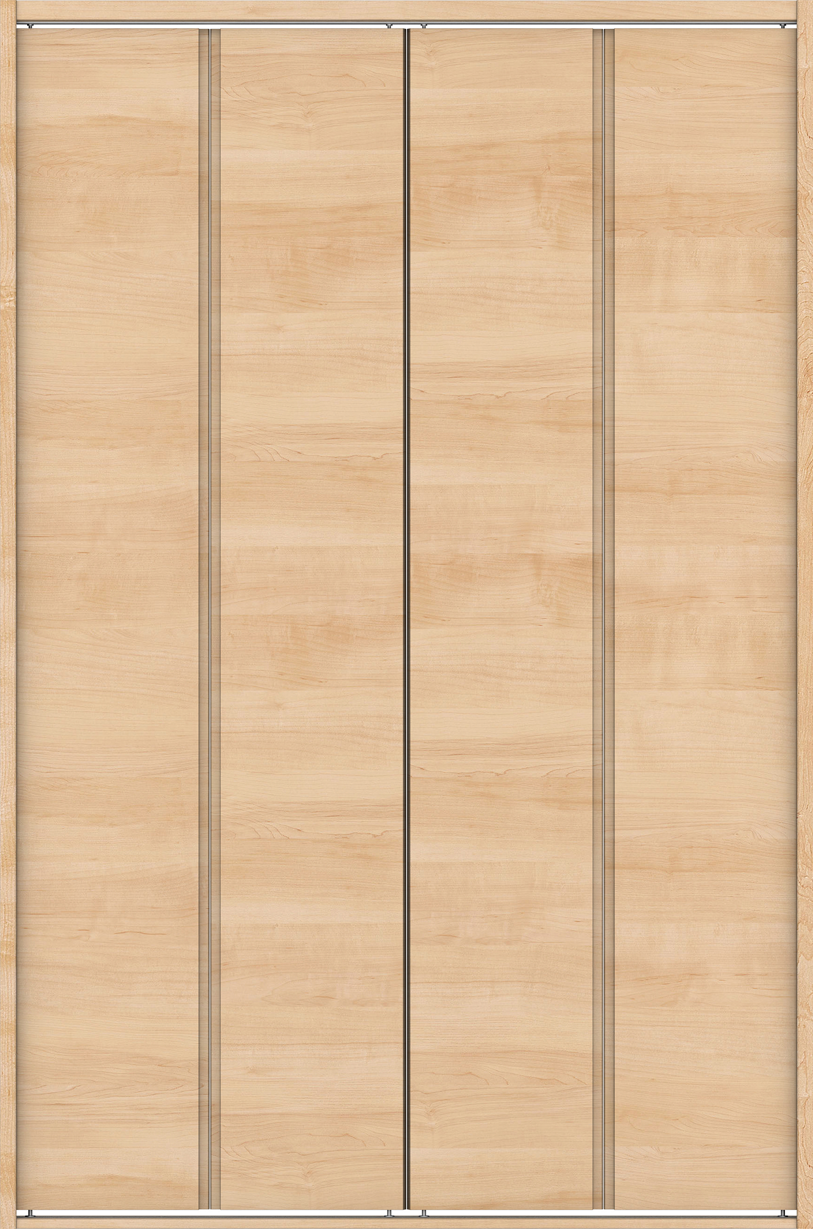 クローク収納　イエリア　折戸ユニット　ハンドルレス横木目タイプ　ウッド扉　四方枠（固定枠）　セット　１１９０幅（４．５尺間口）　１８００高　〈ミルベージュ柄〉　ハンドルレス