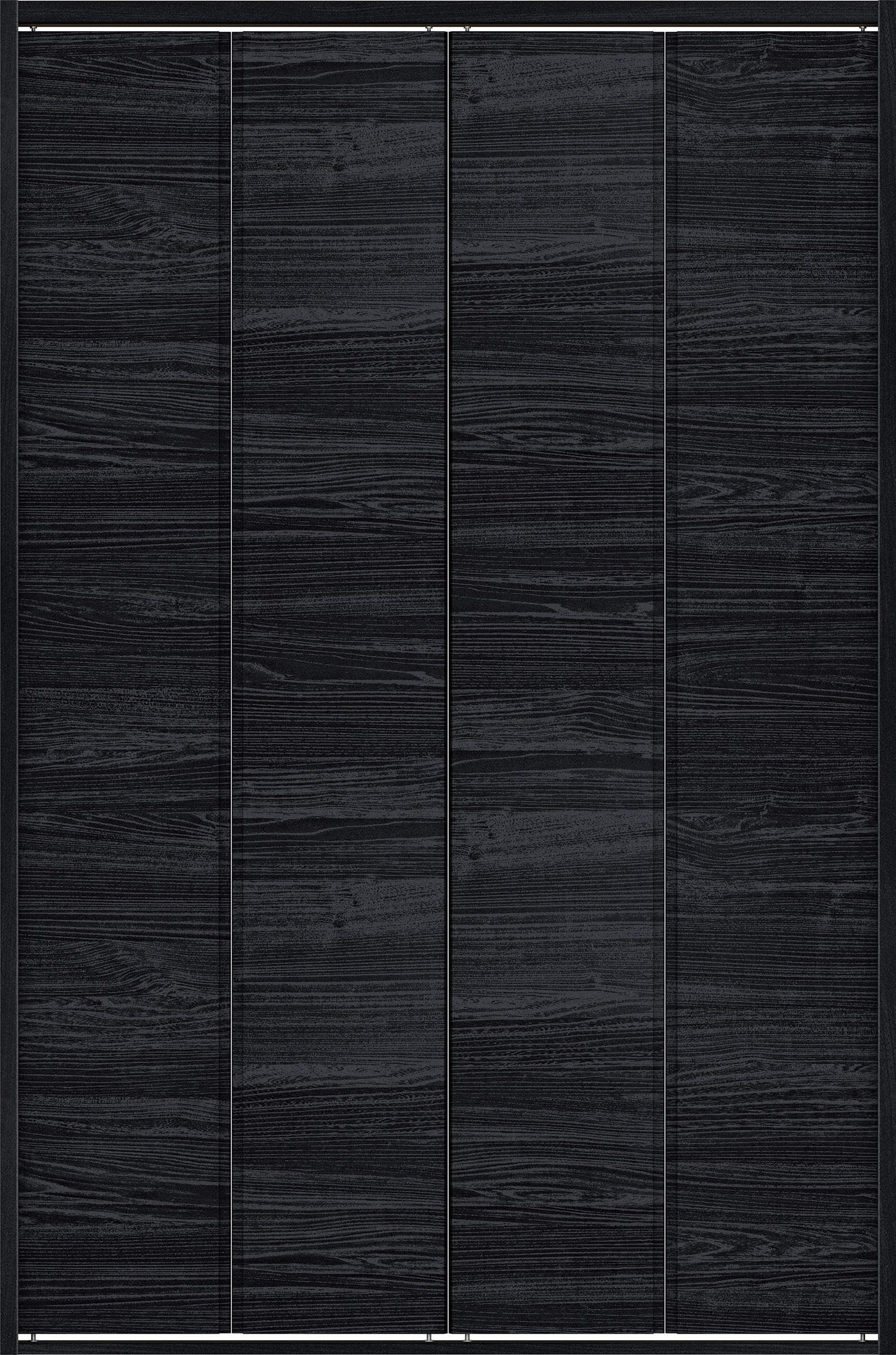 クローク収納　イエリア　折戸ユニット　ハンドルレス横木目タイプ　ウッド扉　四方枠（固定枠）　セット　１１９０幅（４．５尺間口）　１８００高　〈モスブラック柄〉　ハンドルレス