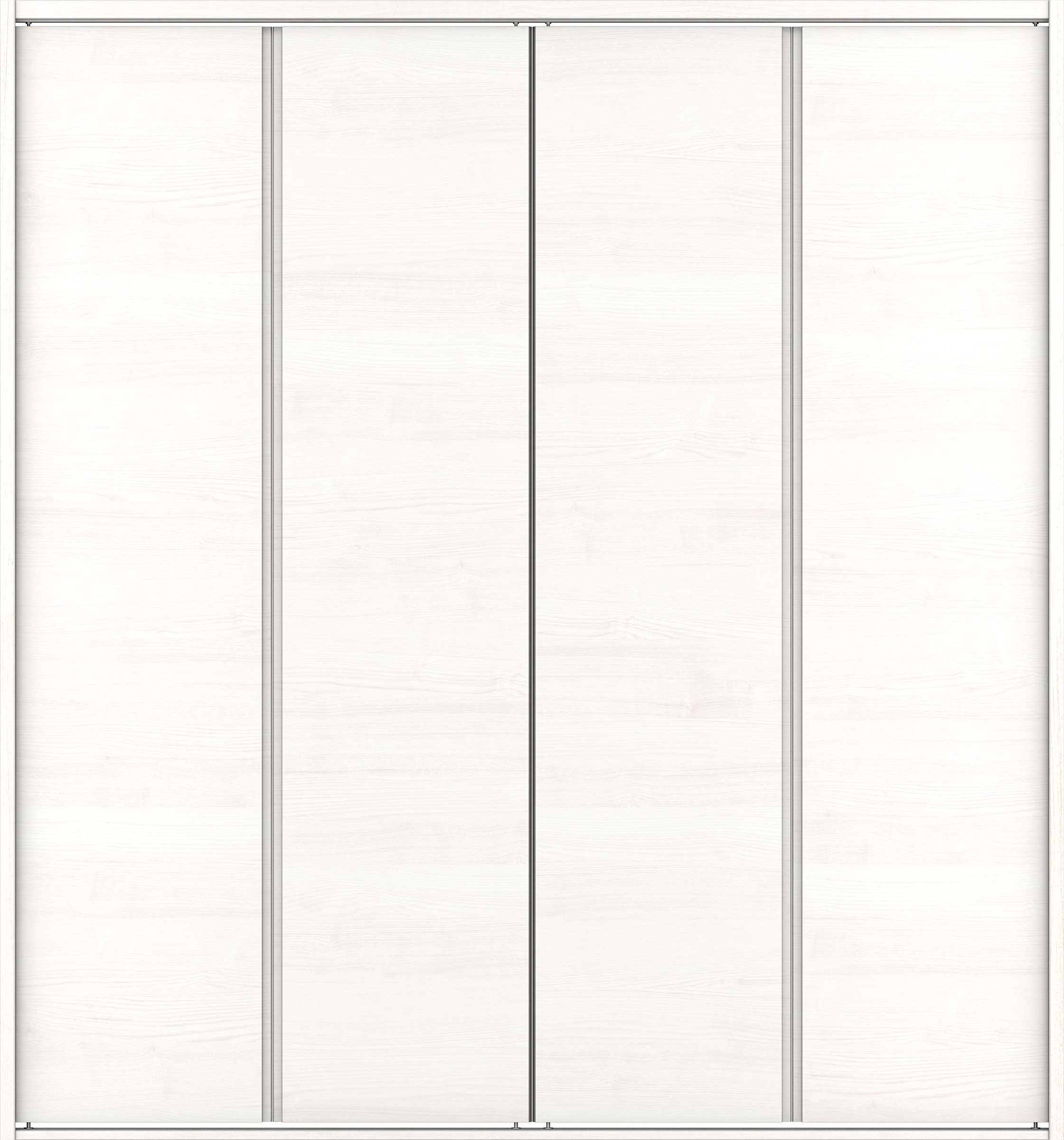 クローク収納　イエリア　折戸ユニット　ハンドルレス横木目タイプ　ウッド扉　四方枠（固定枠）　セット　１６４４幅（６尺小間口）　１８００高　〈ネオホワイト柄〉　ハンドルレス