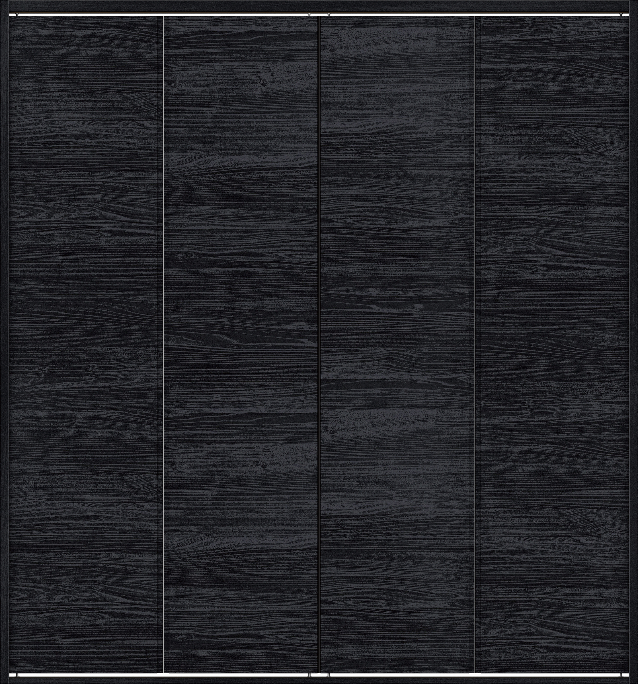 クローク収納　イエリア　折戸ユニット　ハンドルレス横木目タイプ　ウッド扉　四方枠（固定枠）　セット　１６４４幅（６尺小間口）　１８００高　〈モスブラック柄〉　ハンドルレス