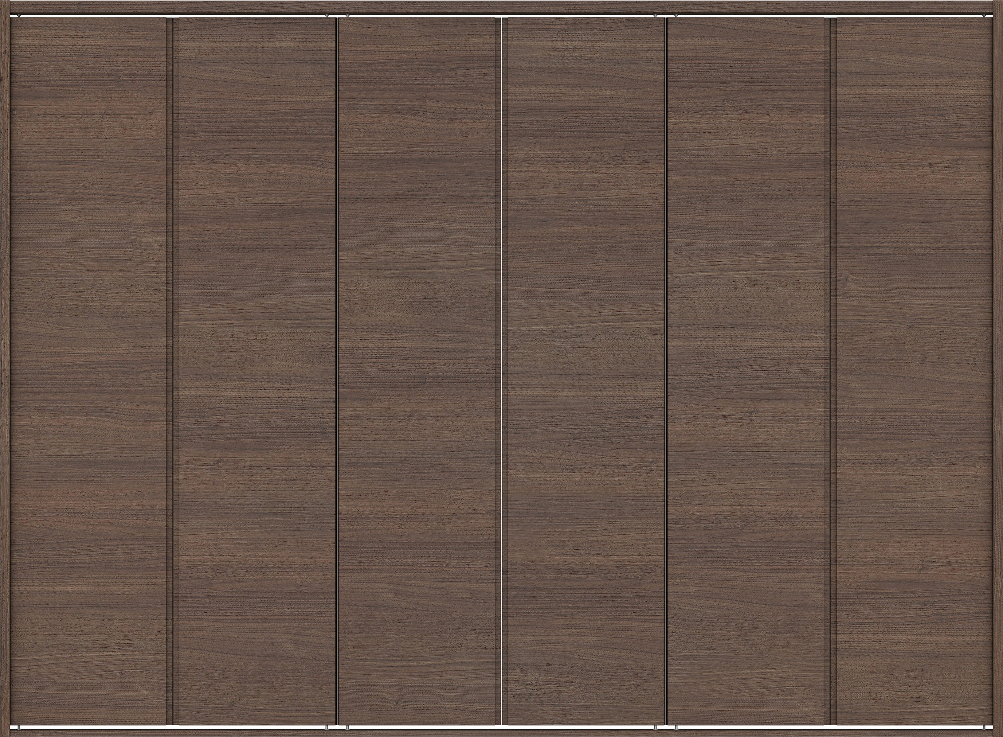 クローク収納　イエリア　折戸ユニット　ハンドルレス横木目タイプ　ウッド扉　四方枠（固定枠）　セット　２４５０幅（９尺間口）　１８００高　〈ダルブラウン柄〉　ハンドルレス