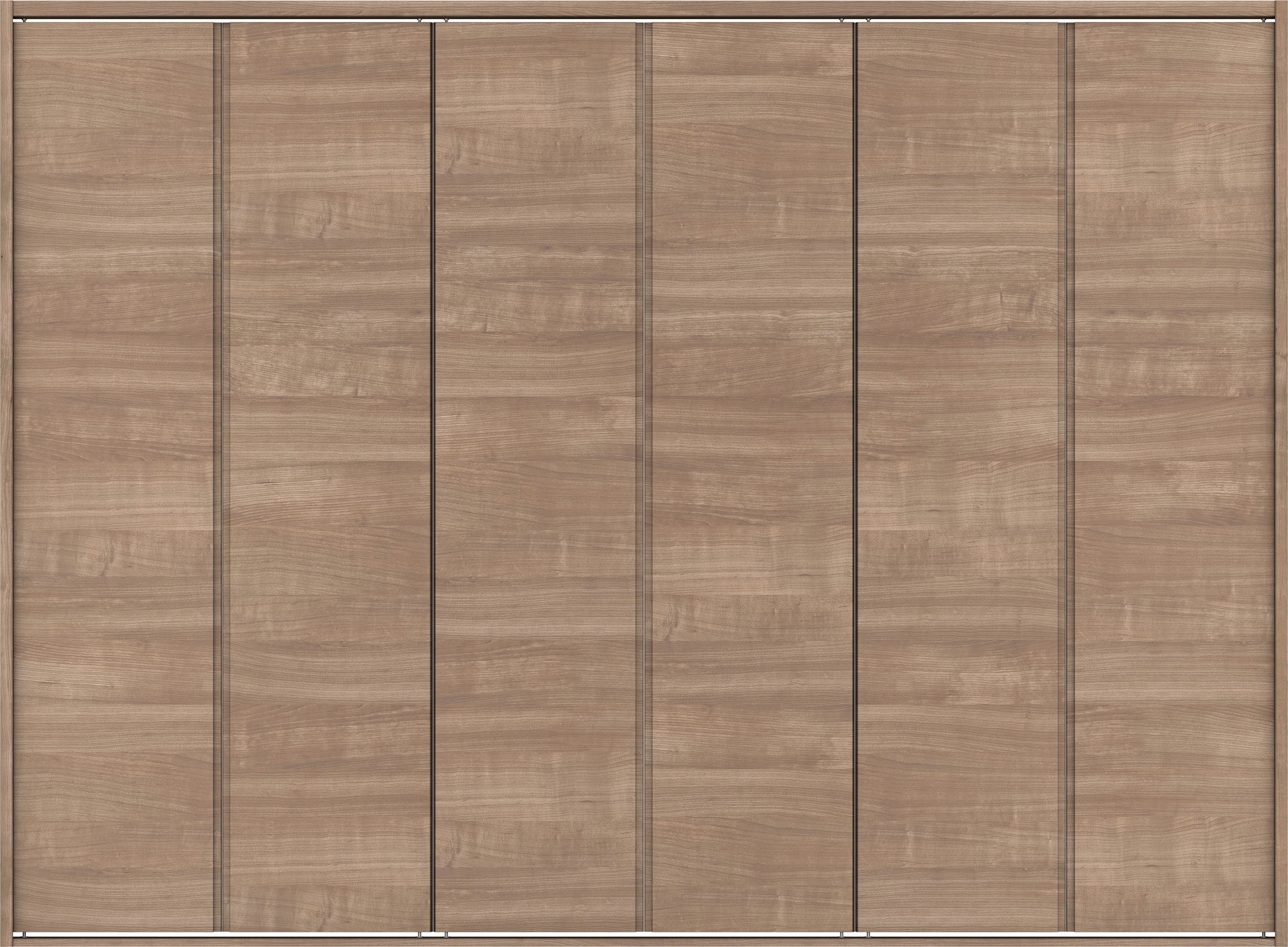 クローク収納　イエリア　折戸ユニット　ハンドルレス横木目タイプ　ウッド扉　四方枠（固定枠）　セット　２４５０幅（９尺間口）　１８００高　〈トープグレー柄〉　ハンドルレス