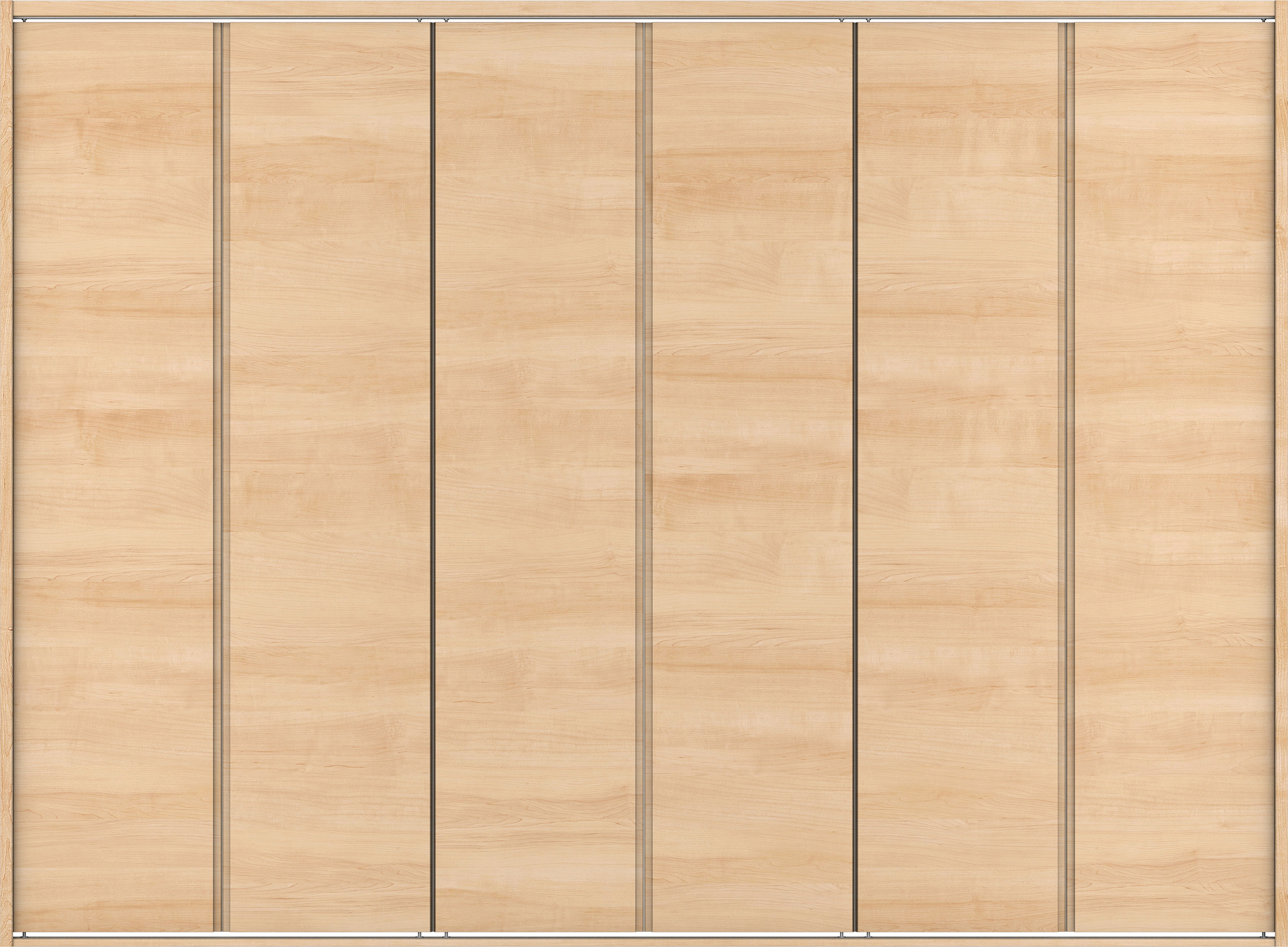 クローク収納　イエリア　折戸ユニット　ハンドルレス横木目タイプ　ウッド扉　四方枠（固定枠）　セット　２４５０幅（９尺間口）　１８００高　〈ミルベージュ柄〉　ハンドルレス