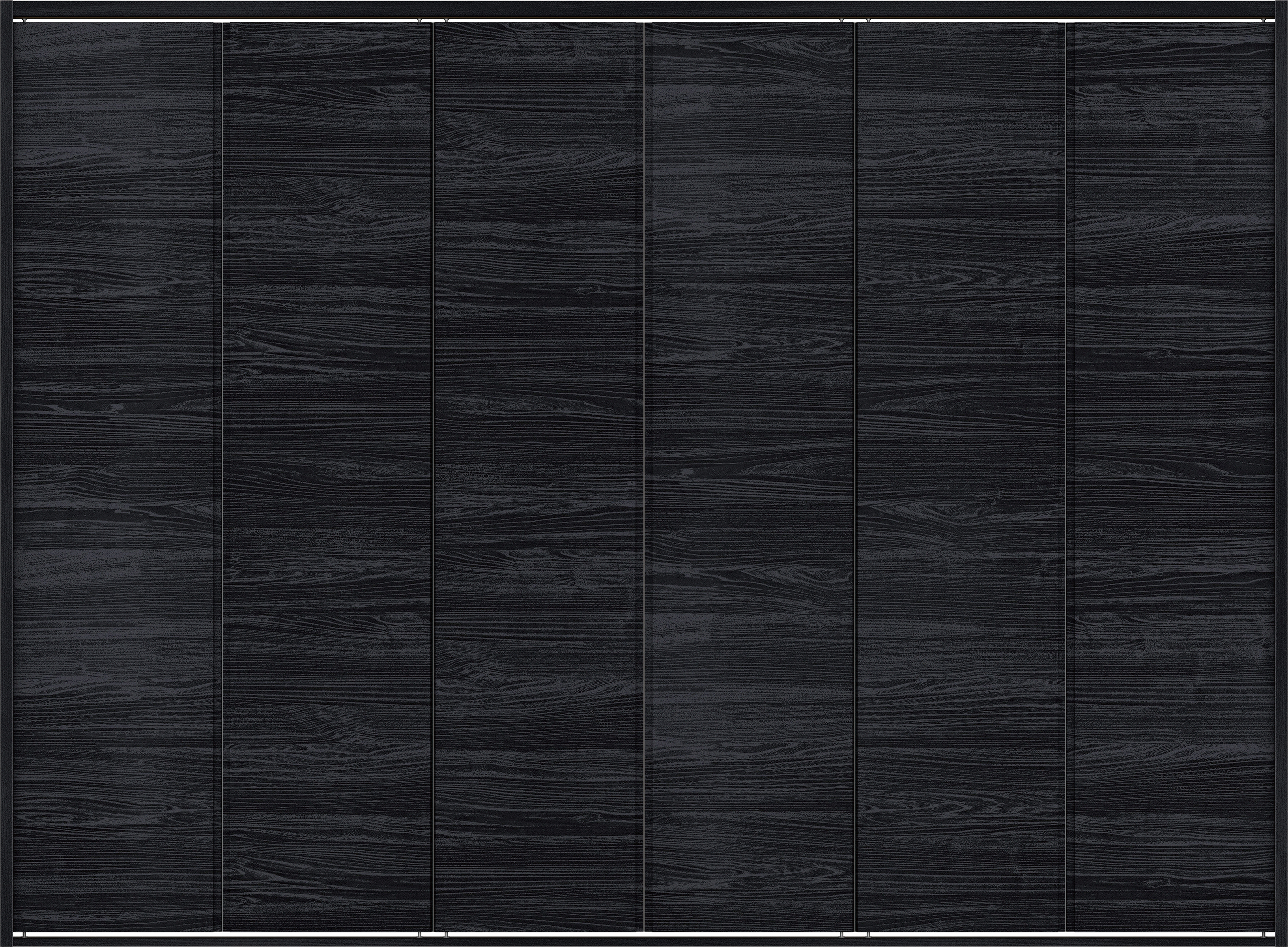 クローク収納　イエリア　折戸ユニット　ハンドルレス横木目タイプ　ウッド扉　四方枠（固定枠）　セット　２４５０幅（９尺間口）　１８００高　〈モスブラック柄〉　ハンドルレス