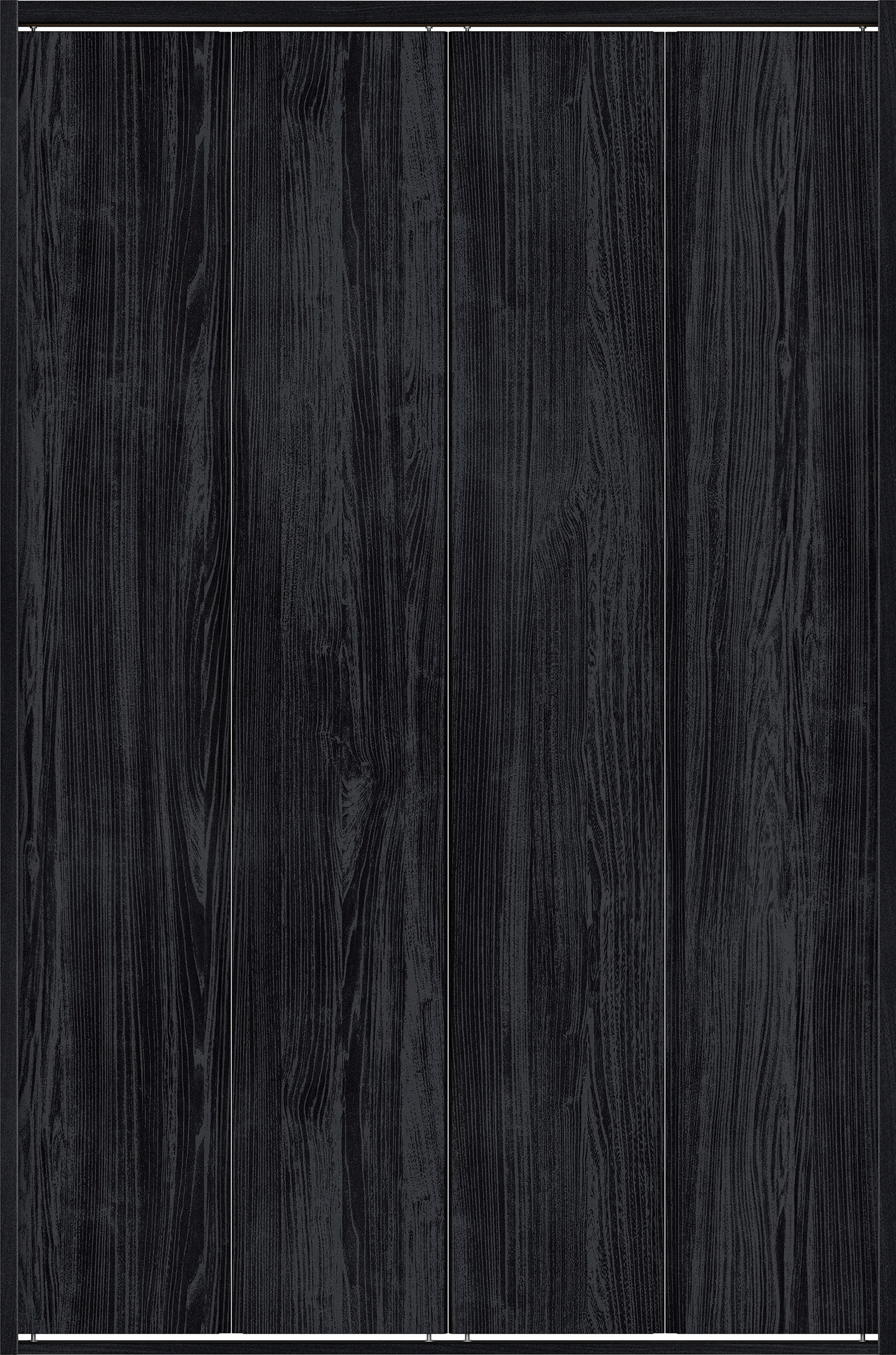 クローク収納　イエリア　折戸ユニット　ハンドルレス縦木目タイプ　ウッド扉　四方枠（固定枠）　セット　１１９０幅（４．５尺間口）　１８００高　〈モスブラック柄〉　ハンドルレス