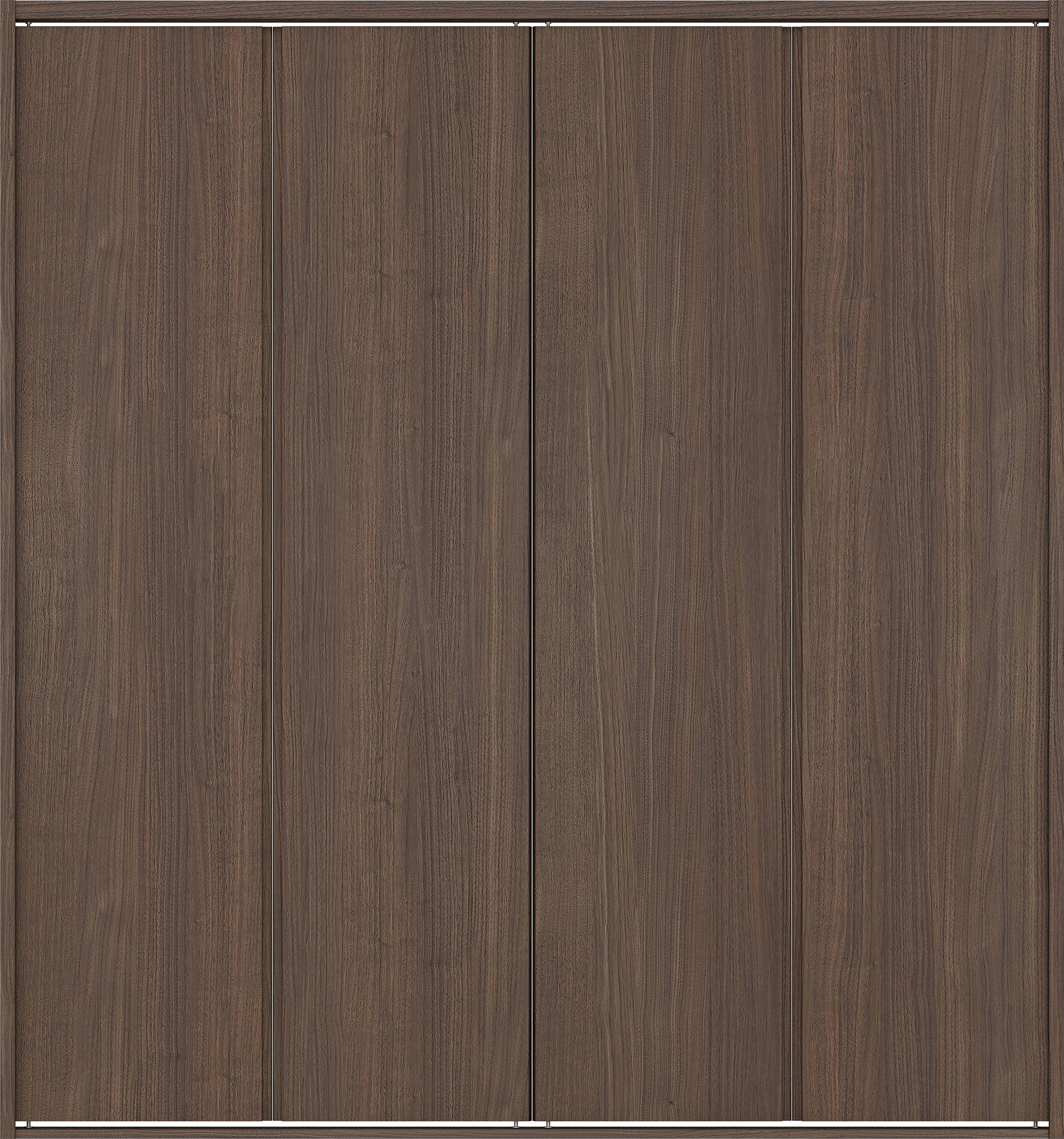 クローク収納　イエリア　折戸ユニット　ハンドルレス縦木目タイプ　ウッド扉　四方枠（固定枠）　セット　１６４４幅（６尺小間口）　１８００高　〈ダルブラウン柄〉　ハンドルレス