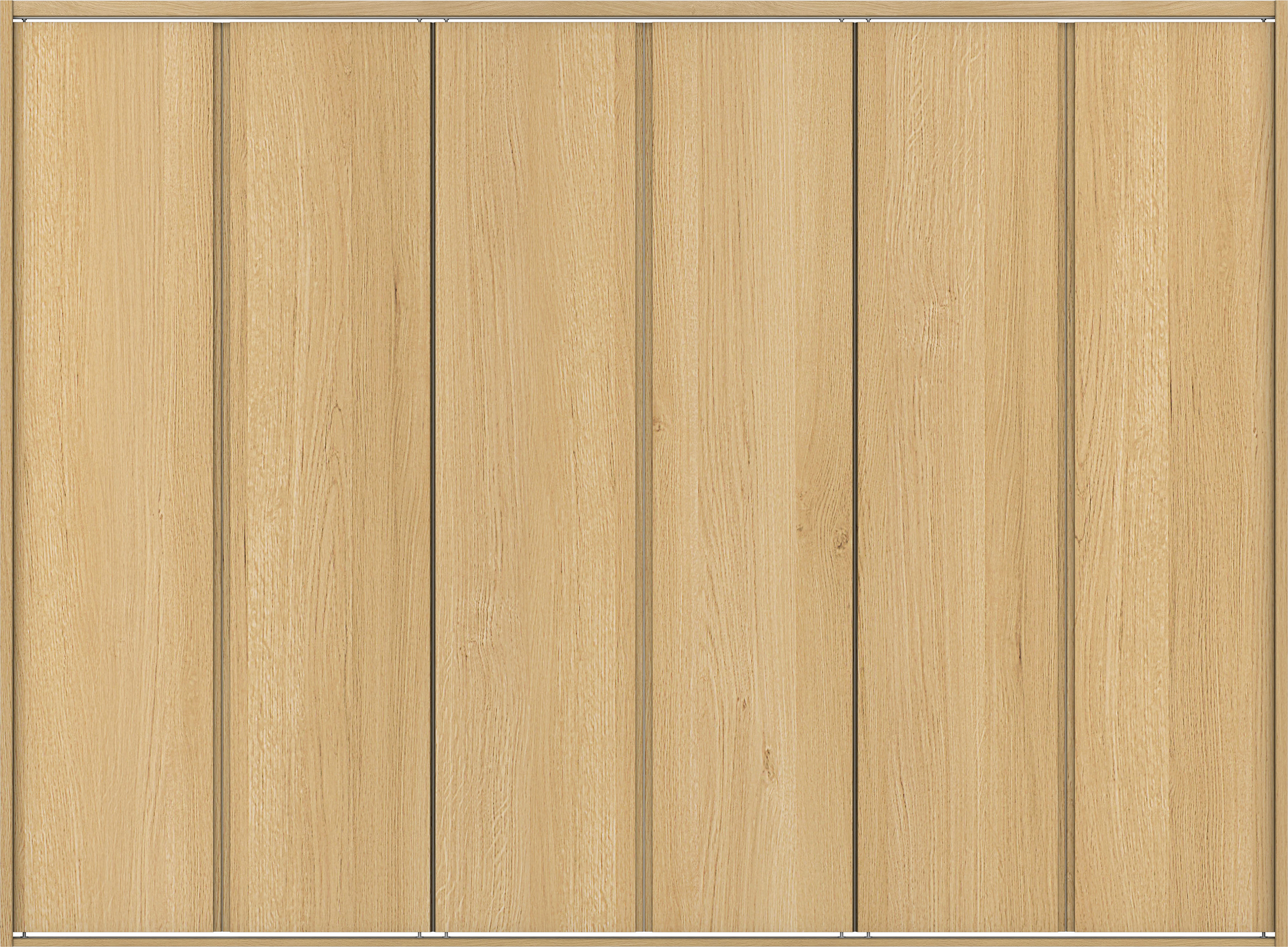 クローク収納　イエリア　折戸ユニット　ハンドルレス縦木目タイプ　ウッド扉　四方枠（固定枠）　セット　２４５０幅（９尺間口）　１８００高　〈ライトオーカー柄〉　ハンドルレス