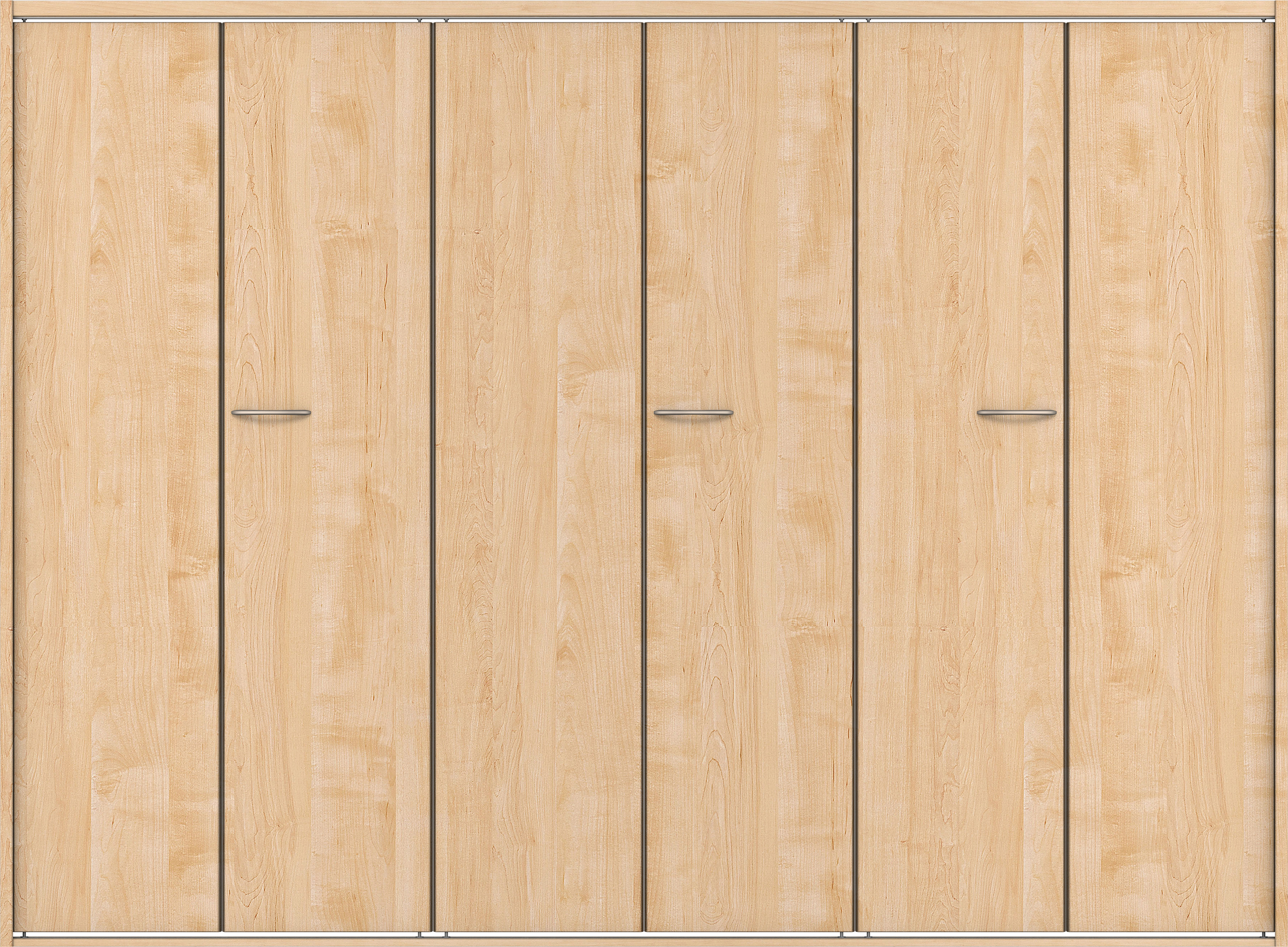 クローク収納　イエリア　折戸ユニット　フラット縦木目タイプ　ウッド扉　四方枠（固定枠）　セット　２４５０幅（９尺間口）　１８００高　〈ミルベージュ柄〉　ハンドルラウンド型〈Ｔシルバー色〉