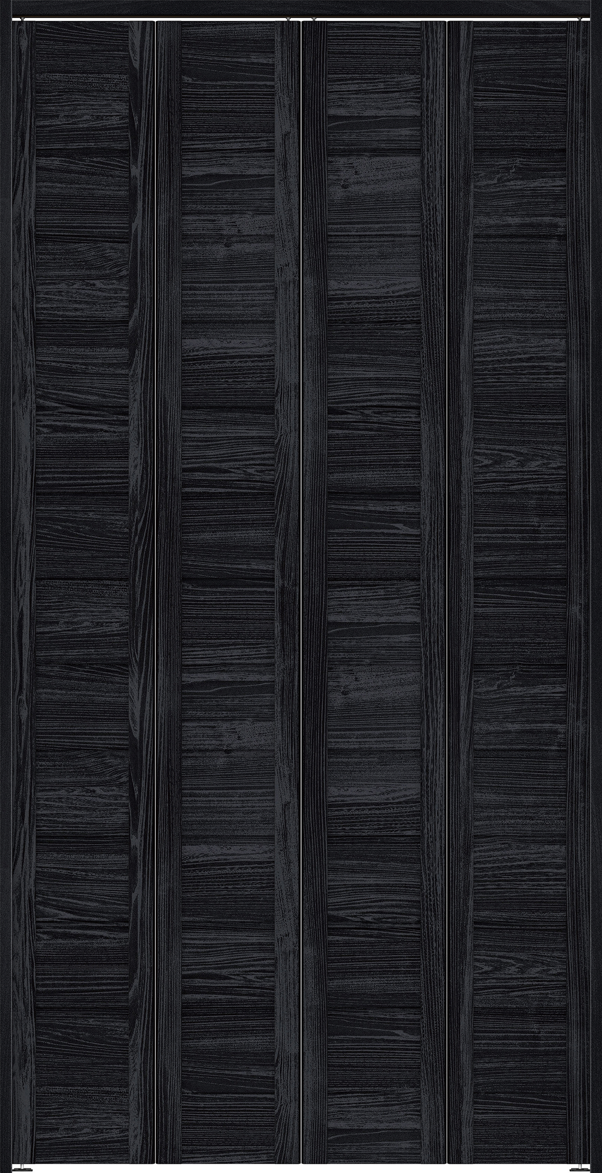 クローク収納　イエリア　折戸ユニット　通気タイプ　ウッド扉　下レールレス三方枠（固定枠）　セット　１１９０幅（４．５尺間口）　２３２０高　〈モスブラック柄〉　ハンドルレス