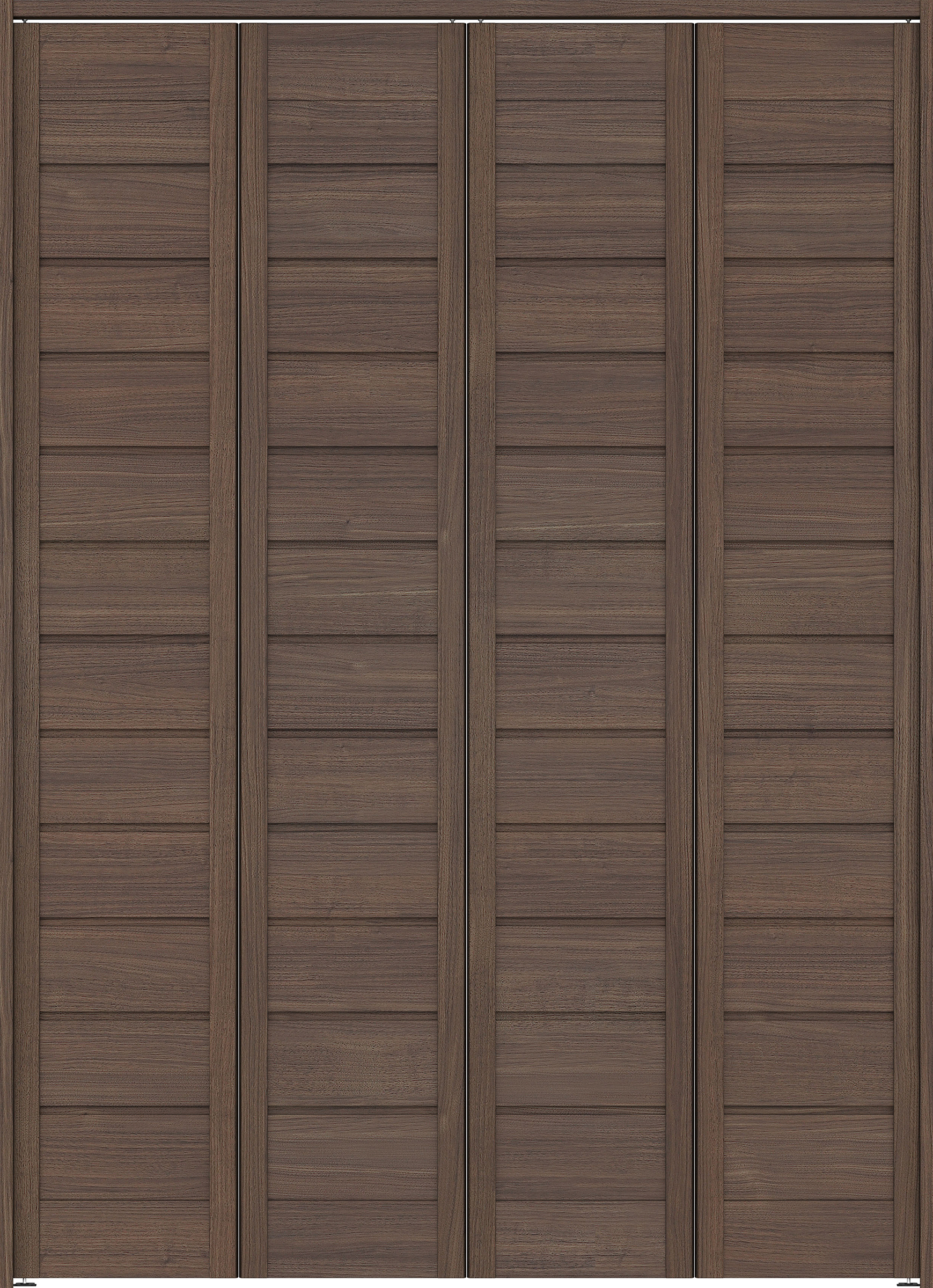 クローク収納　イエリア　折戸ユニット　通気タイプ　ウッド扉　下レールレス三方枠（固定枠）　セット　１６８０幅（６尺間口）　２３２０高　〈ダルブラウン柄〉　ハンドルレス