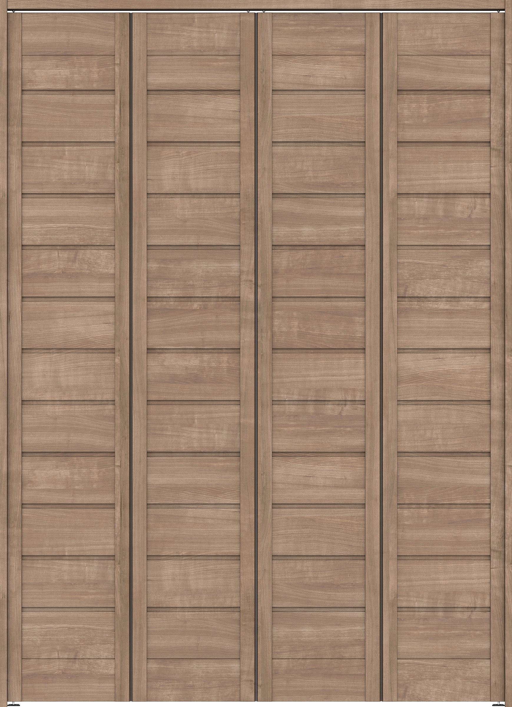 クローク収納　イエリア　折戸ユニット　通気タイプ　ウッド扉　下レールレス三方枠（固定枠）　セット　１６４４幅（６尺小間口）　２３２０高　〈トープグレー柄〉　ハンドルレス