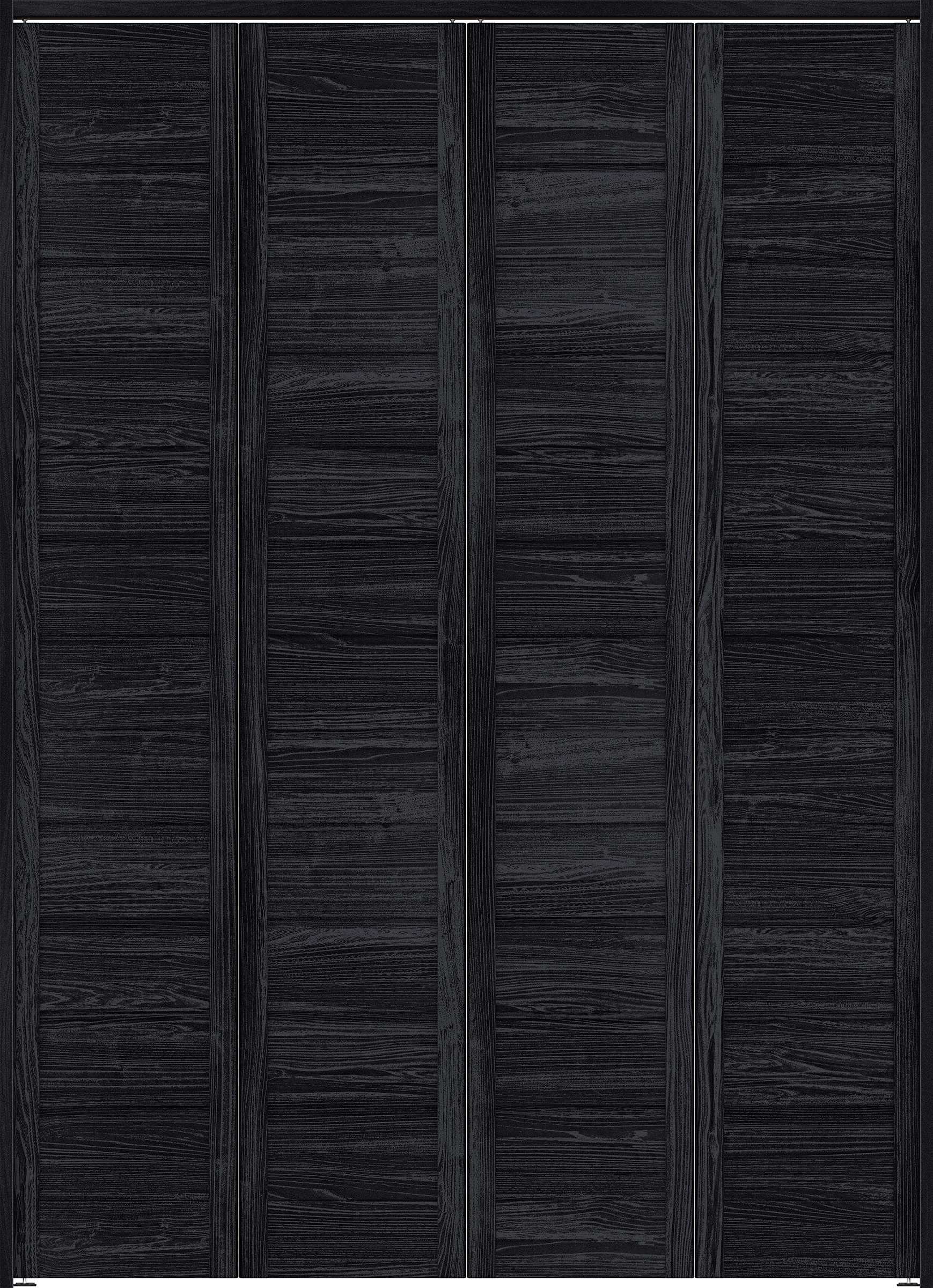 クローク収納　イエリア　折戸ユニット　通気タイプ　ウッド扉　下レールレス三方枠（固定枠）　セット　１６８０幅（６尺間口）　２３２０高　〈モスブラック柄〉　ハンドルレス