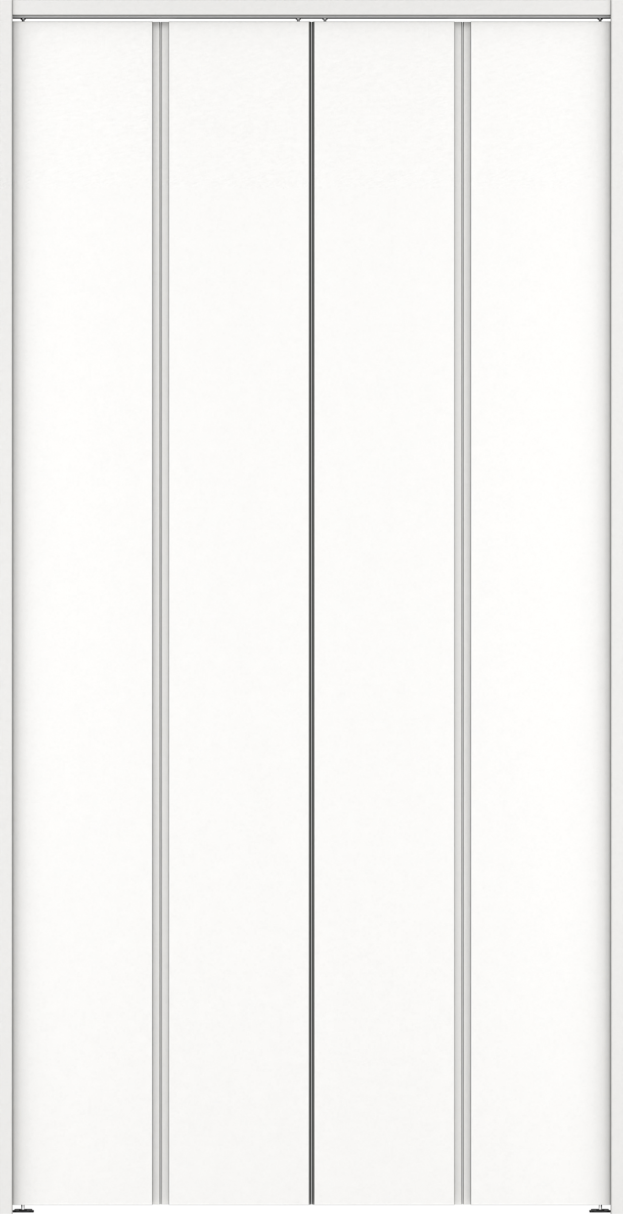 クローク収納　イエリア　折戸ユニット　ハンドルレスタイプ　ウッド扉　下レールレス三方枠（固定枠）　セット　１１９０幅（４．５尺間口）　２３２０高　〈パウダーホワイト柄〉　ハンドルレス