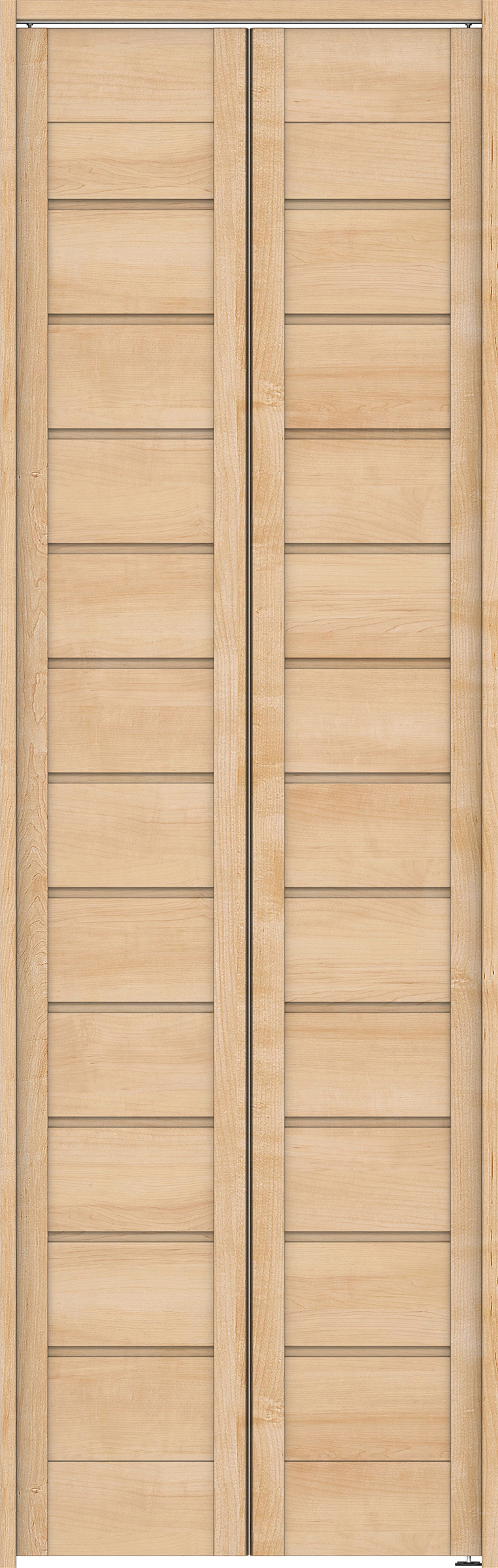 クローク収納　イエリア　折戸ユニット　通気タイプ　ウッド扉　下レールレス三方枠（固定枠）　セット　７３５幅（３尺間口）　２３２０高　〈ミルベージュ柄〉　ハンドルレス