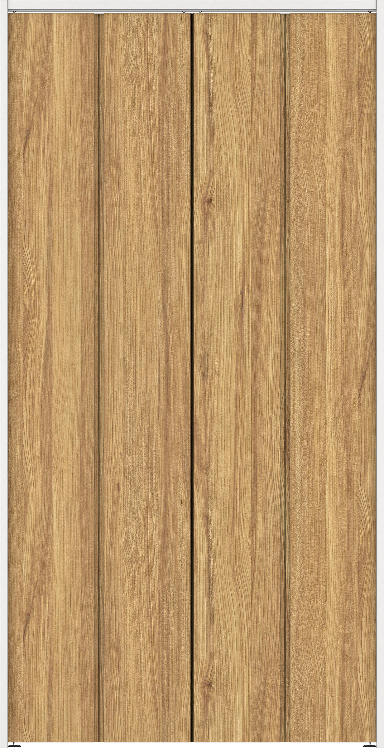 クローク収納　イエリア　折戸ユニット　ハンドルレスタイプ　パネル扉　下レールレス三方枠（固定枠）　セット　１１９０幅（４．５尺間口）　２３２０高　〈シナモンブラウン柄〉　ハンドルレス