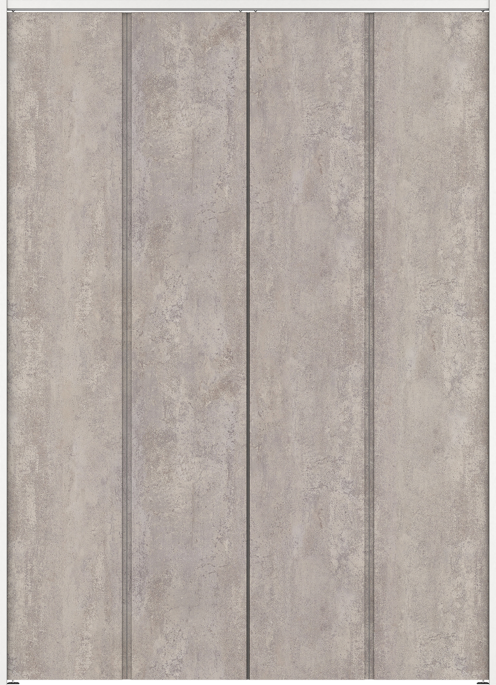 クローク収納　イエリア　折戸ユニット　ハンドルレスタイプ　パネル扉　下レールレス三方枠（固定枠）　セット　１６４４幅（６尺小間口）　２３２０高　〈コンクリートグレー柄〉　ハンドルレス