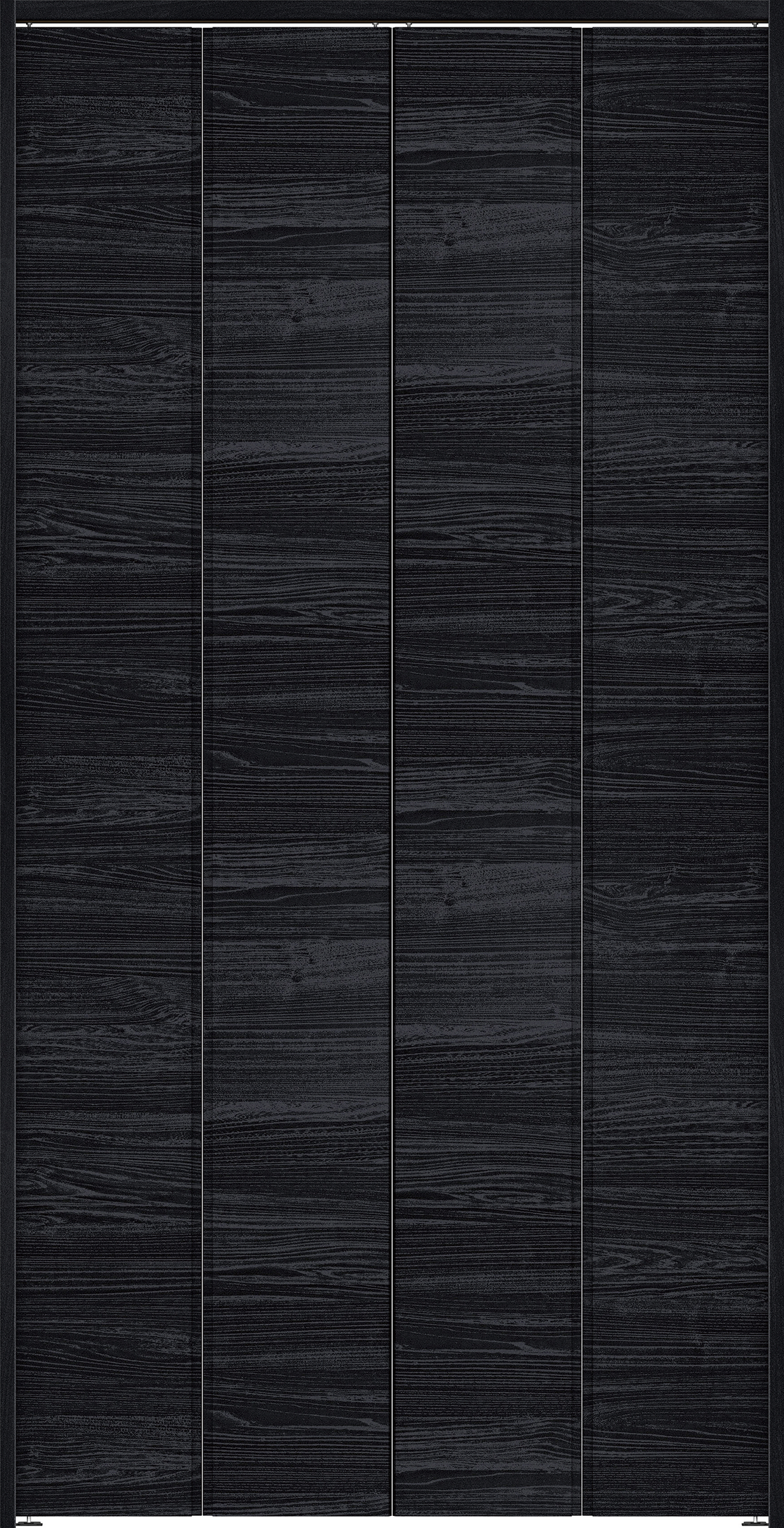 クローク収納　イエリア　折戸ユニット　ハンドルレス横木目タイプ　ウッド扉　下レールレス三方枠（固定枠）　セット　１１９０幅（４．５尺間口）　２３２０高　〈モスブラック柄〉　ハンドルレス