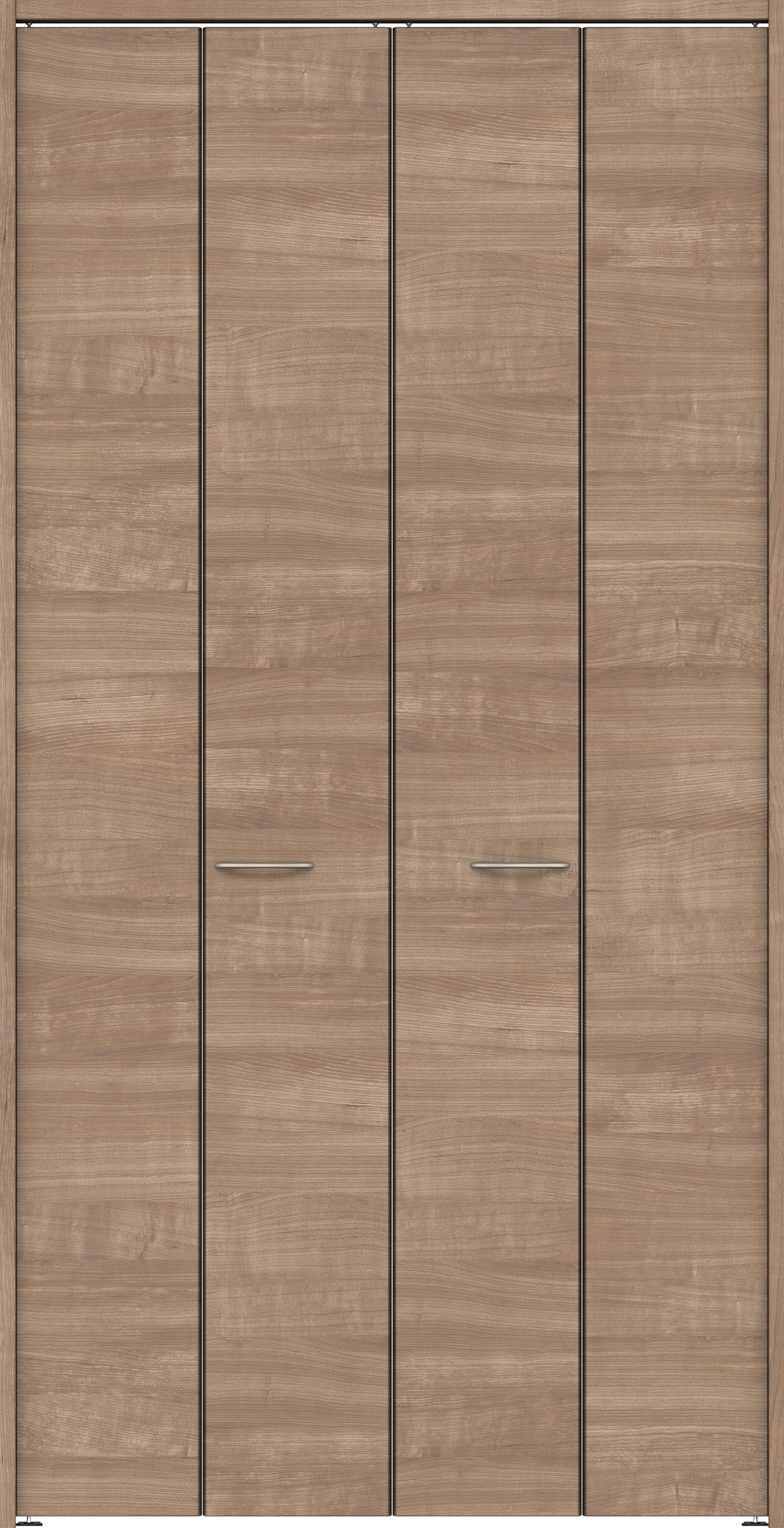 クローク収納　イエリア　折戸　フラット横木目　ウッド扉　下レールレス三方枠（固定枠）　セット　１１９０幅（４．５尺間口）　２３２０高　〈トープグレー柄〉　ハンドルラウンド型〈Ｔシルバー色〉　抗ウイルス