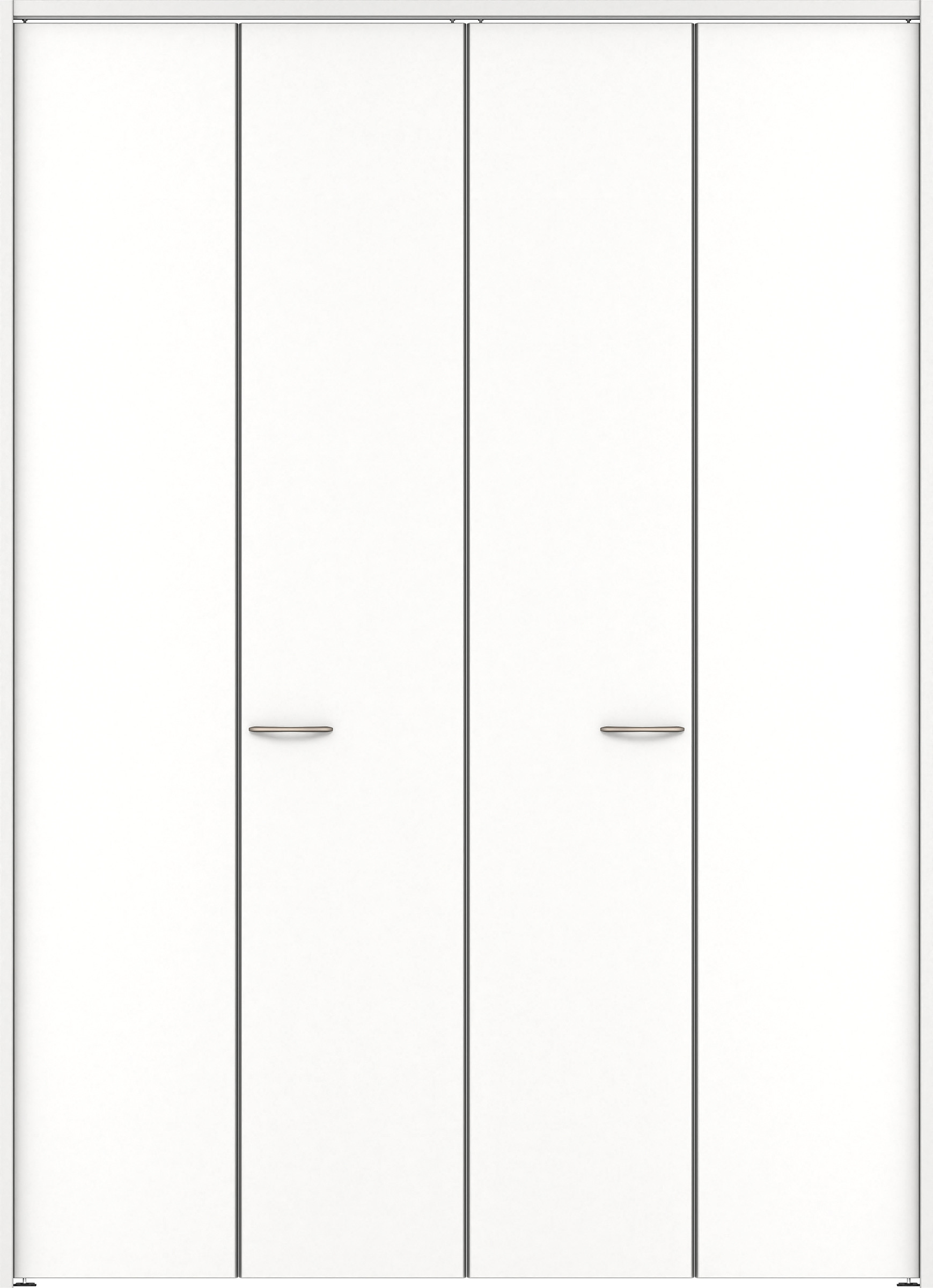 クローク収納　イエリア　折戸ユニット　フラット縦木目　ウッド扉　下レールレス三方枠（固定枠）　セット　１６４４幅（６尺小間口）　２３２０高　〈パウダーホワイト柄〉　ハンドルラウンド型〈Ｔシルバー色〉