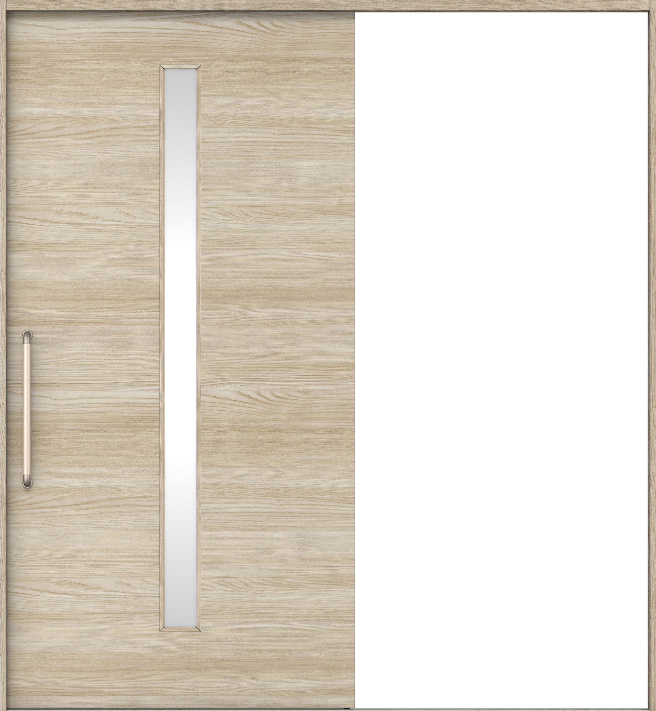 リビングドア　イエリア　巾広引戸・片引　扉セット　Ｕ８デザイン　１８７５幅用　２０００高　〈ソフトグレージュ柄〉　左右兼用　錠なし　にぎりバー　ラクラクローズ付