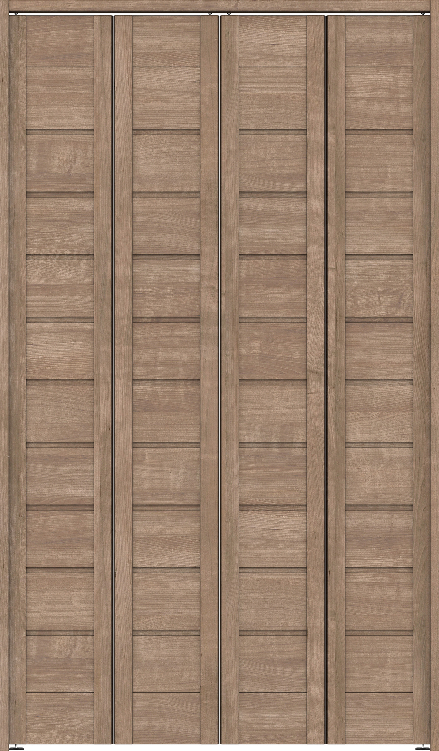 クローク収納　イエリア　折戸ユニット　通気タイプ　ウッド扉　下レールレス三方枠（固定枠）　セット　１１９０幅（４．５尺間口）　２０３５高　〈トープグレー柄〉　ハンドルレス