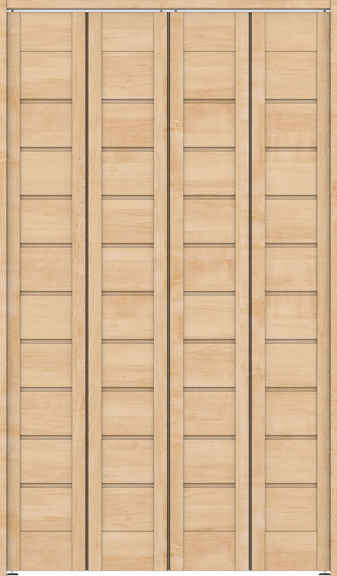 クローク収納　イエリア　折戸ユニット　通気タイプ　ウッド扉　下レールレス三方枠（固定枠）　セット　１１９０幅（４．５尺間口）　２０３５高　〈ミルベージュ柄〉　ハンドルレス