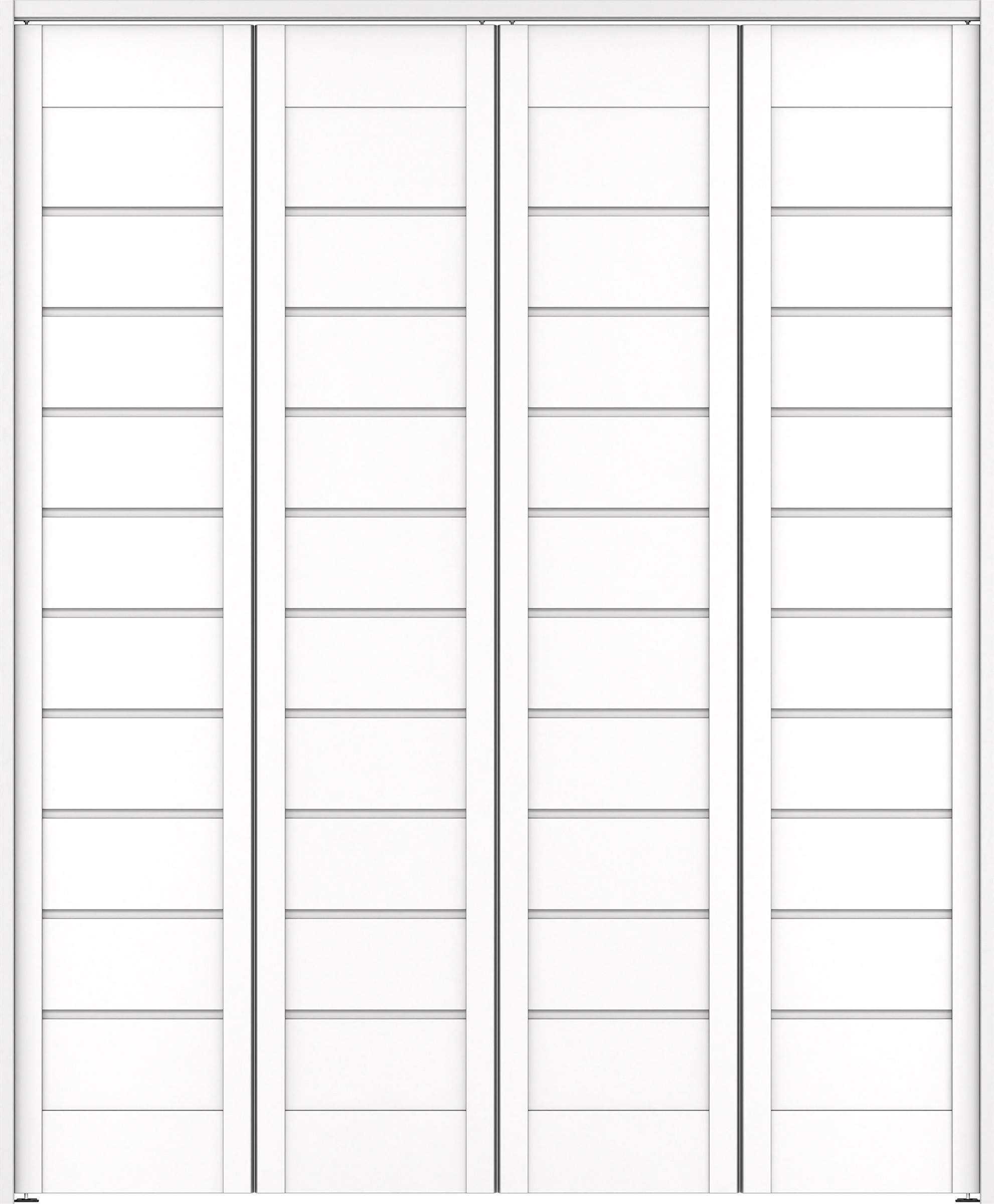 クローク収納　イエリア　折戸ユニット　通気タイプ　ウッド扉　下レールレス三方枠（固定枠）　セット　１６８０幅（６尺間口）　２０３５高　〈パウダーホワイト柄〉　ハンドルレス