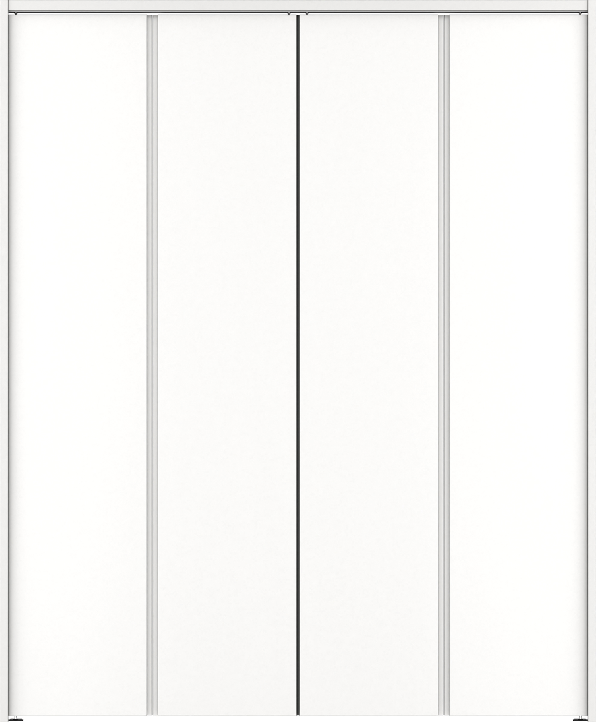 クローク収納　イエリア　折戸ユニット　ハンドルレスタイプ　ウッド扉　下レールレス三方枠（固定枠）　セット　１６８０幅（６尺間口）　２０３５高　〈パウダーホワイト柄〉　ハンドルレス