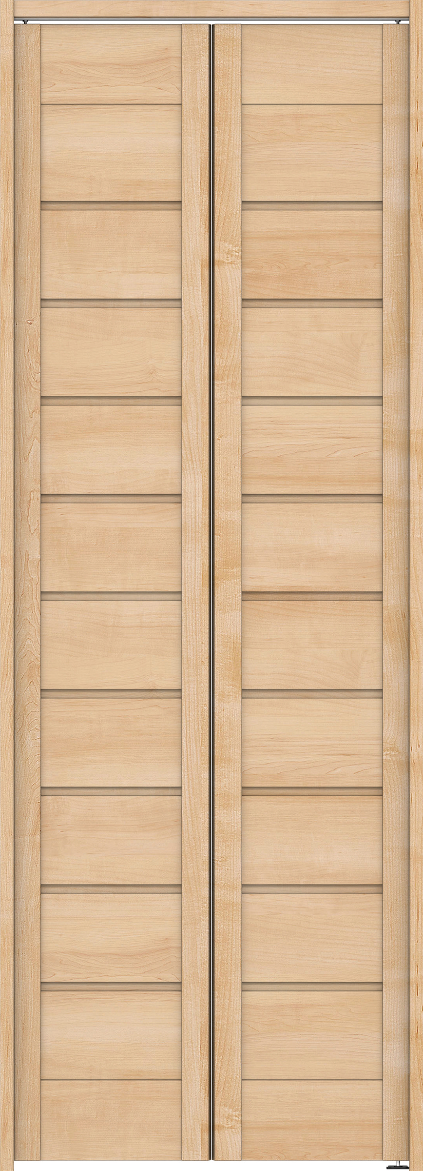 クローク収納　イエリア　折戸ユニット　通気タイプ　ウッド扉　下レールレス三方枠（固定枠）　セット　７３５幅（３尺間口）　２０３５高　〈ミルベージュ柄〉　ハンドルレス