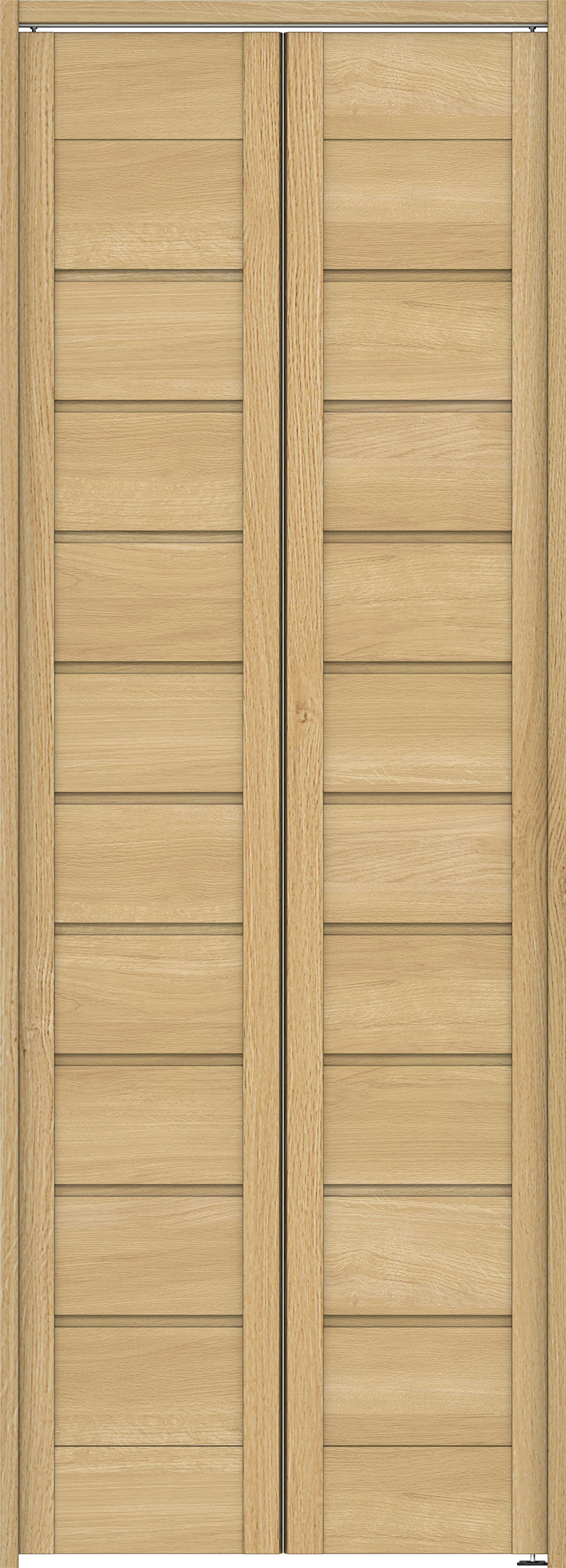 クローク収納　イエリア　折戸ユニット　通気タイプ　ウッド扉　下レールレス三方枠（固定枠）　セット　７３５幅（３尺間口）　２０３５高　〈ライトオーカー柄〉　ハンドルレス