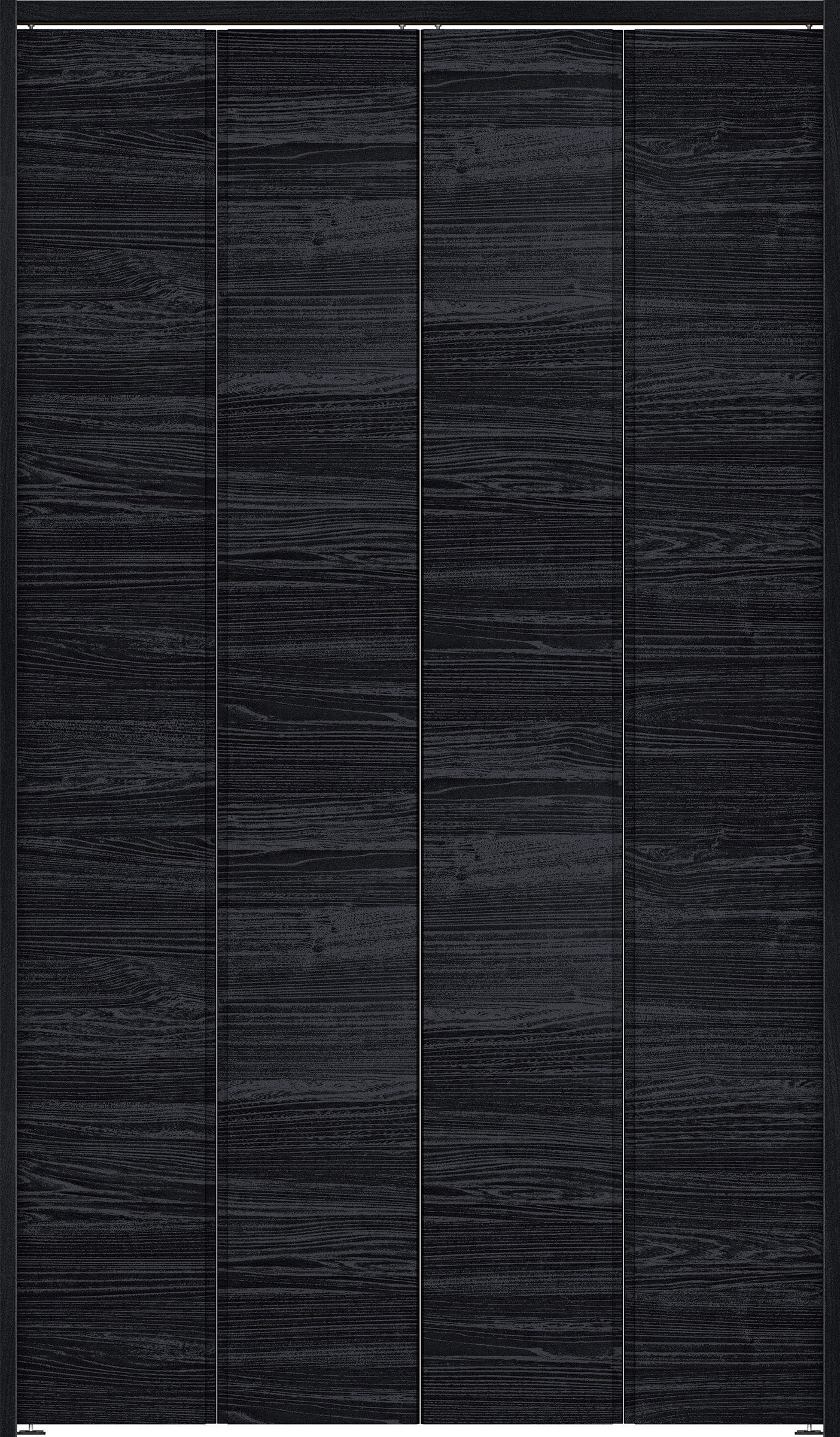 クローク収納　イエリア　折戸ユニット　ハンドルレス横木目タイプ　ウッド扉　下レールレス三方枠（固定枠）　セット　１１９０幅（４．５尺間口）　２０３５高　〈モスブラック柄〉　ハンドルレス