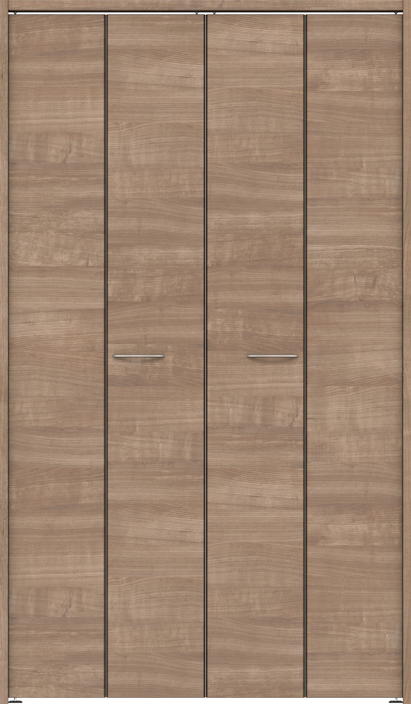 クローク収納　イエリア　折戸　フラット横木目　ウッド扉　下レールレス三方枠（固定枠）　セット　１１９０幅（４．５尺間口）　２０３５高　〈トープグレー柄〉　ハンドルラウンド型〈Ｔシルバー色〉　抗ウイルス