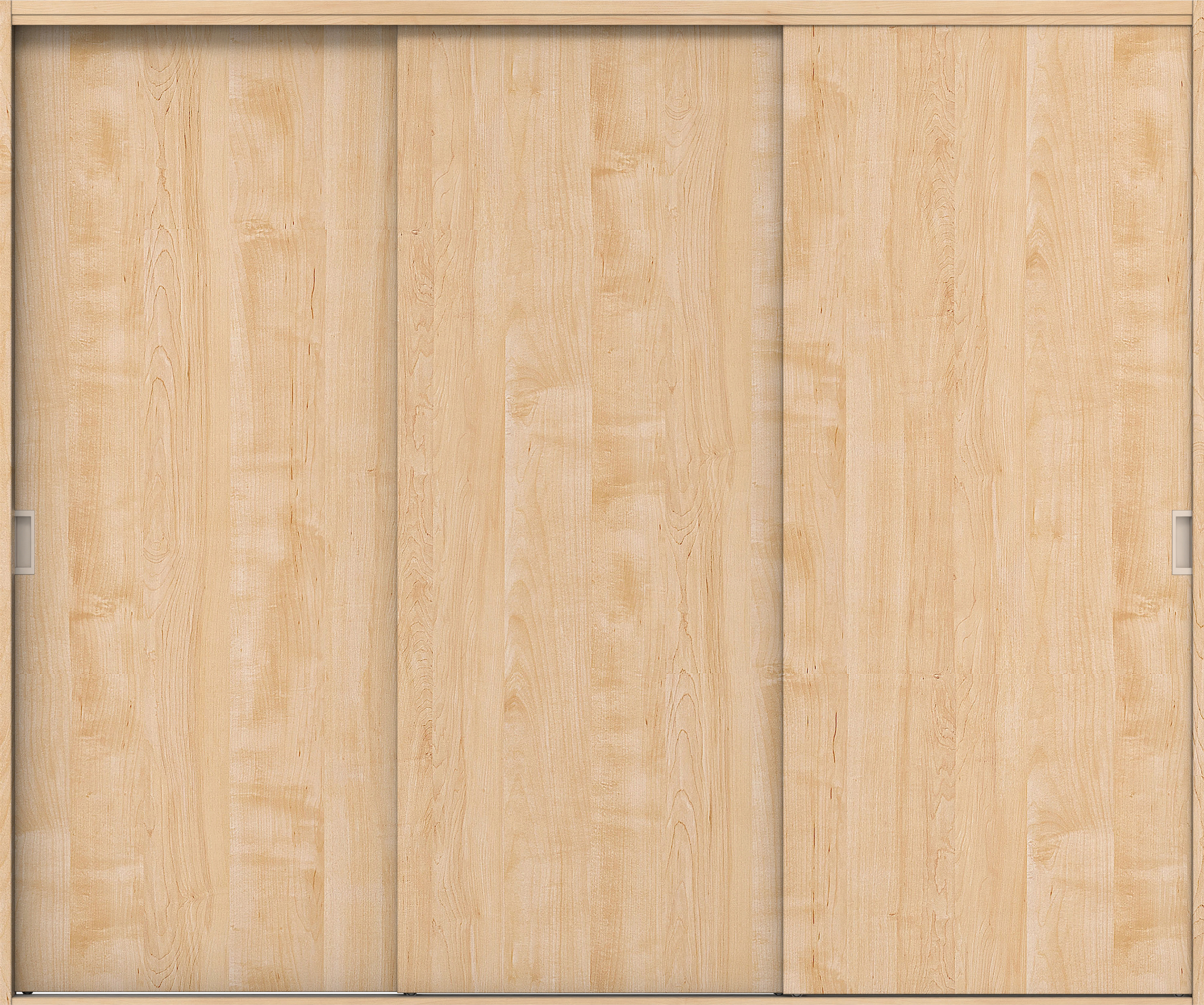 クローク収納　イエリア　引戸ユニット　フラット縦木目タイプ　四方枠（固定枠）　セット　２４５０幅（９尺間口）　２０４５高　〈ミルベージュ柄〉　引手〈Ｔシルバー色〉