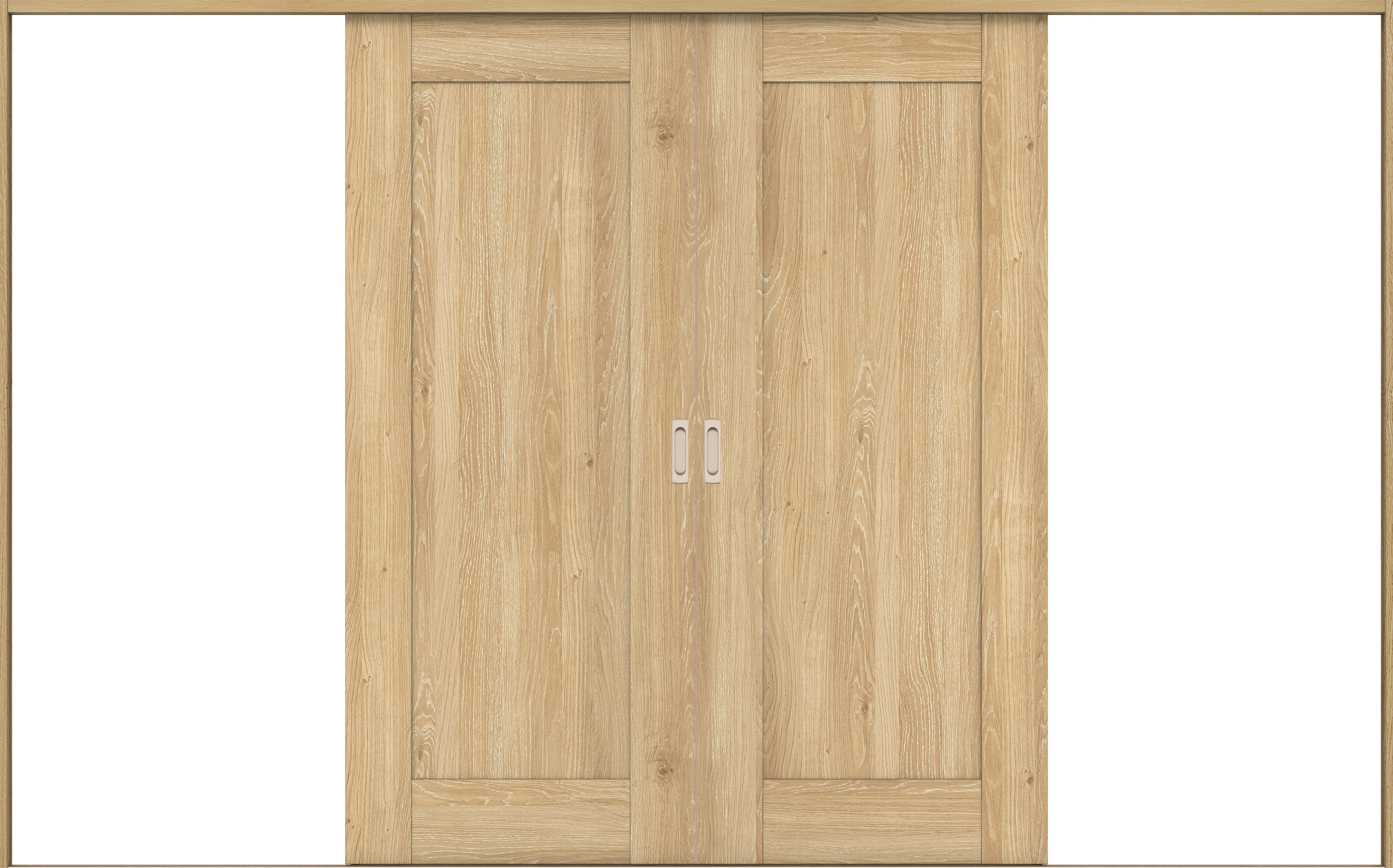 リビングドア　イエリア　引戸・引分　扉セット　３８デザイン　３２６６幅用　２０００高　〈ミルキーオーカー柄〉　左右兼用　錠なし　ラクラクローズ付