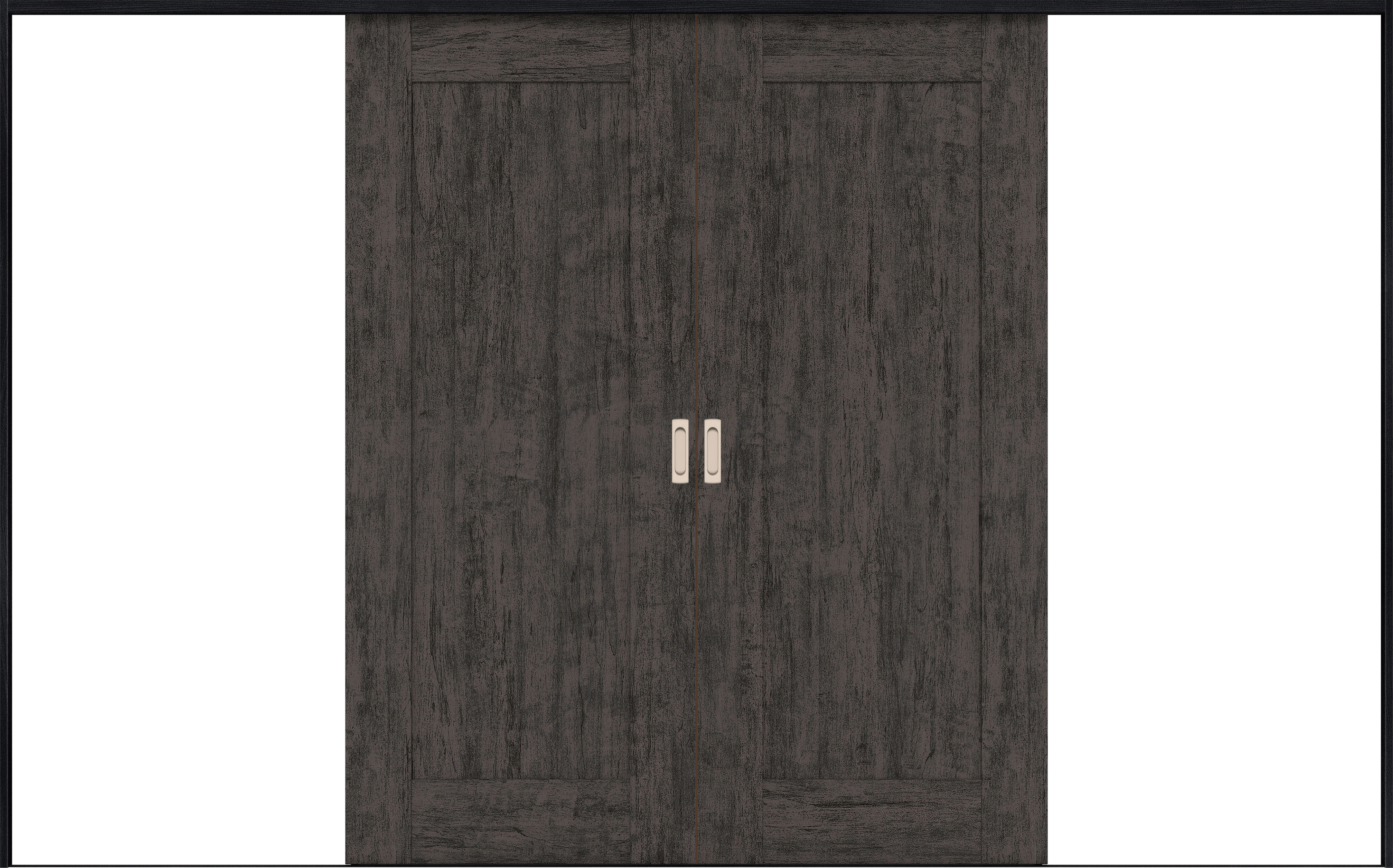 リビングドア　イエリア　引戸・引分　扉セット　３８デザイン　３２６６幅用　２０００高　〈ドライブラック柄〉　左右兼用　錠なし　ラクラクローズ付