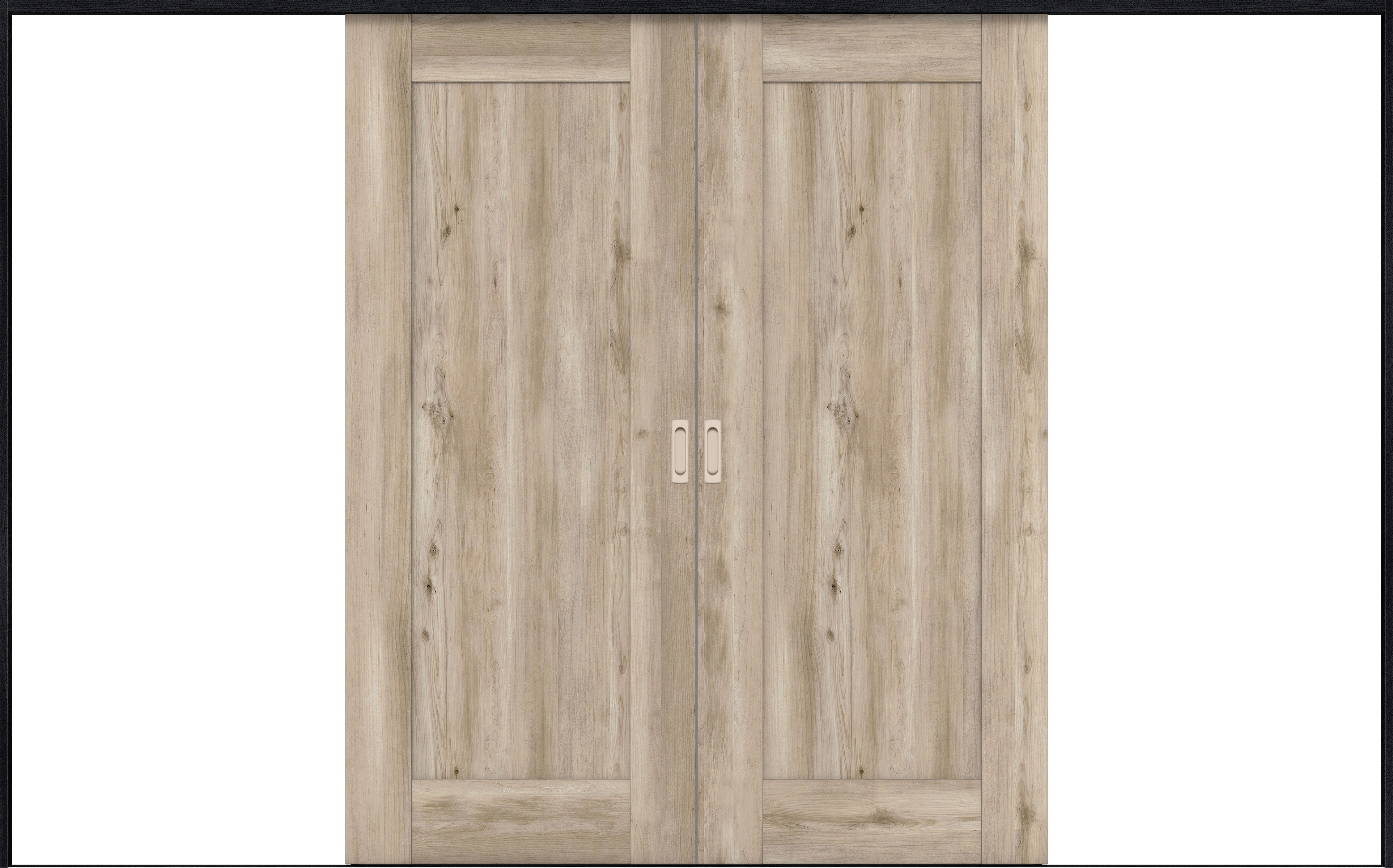 リビングドア　イエリア　引戸・引分　扉セット　３８デザイン　３２６６幅用　２０００高　〈スモークグレー柄〉　左右兼用　錠なし　ラクラクローズ付