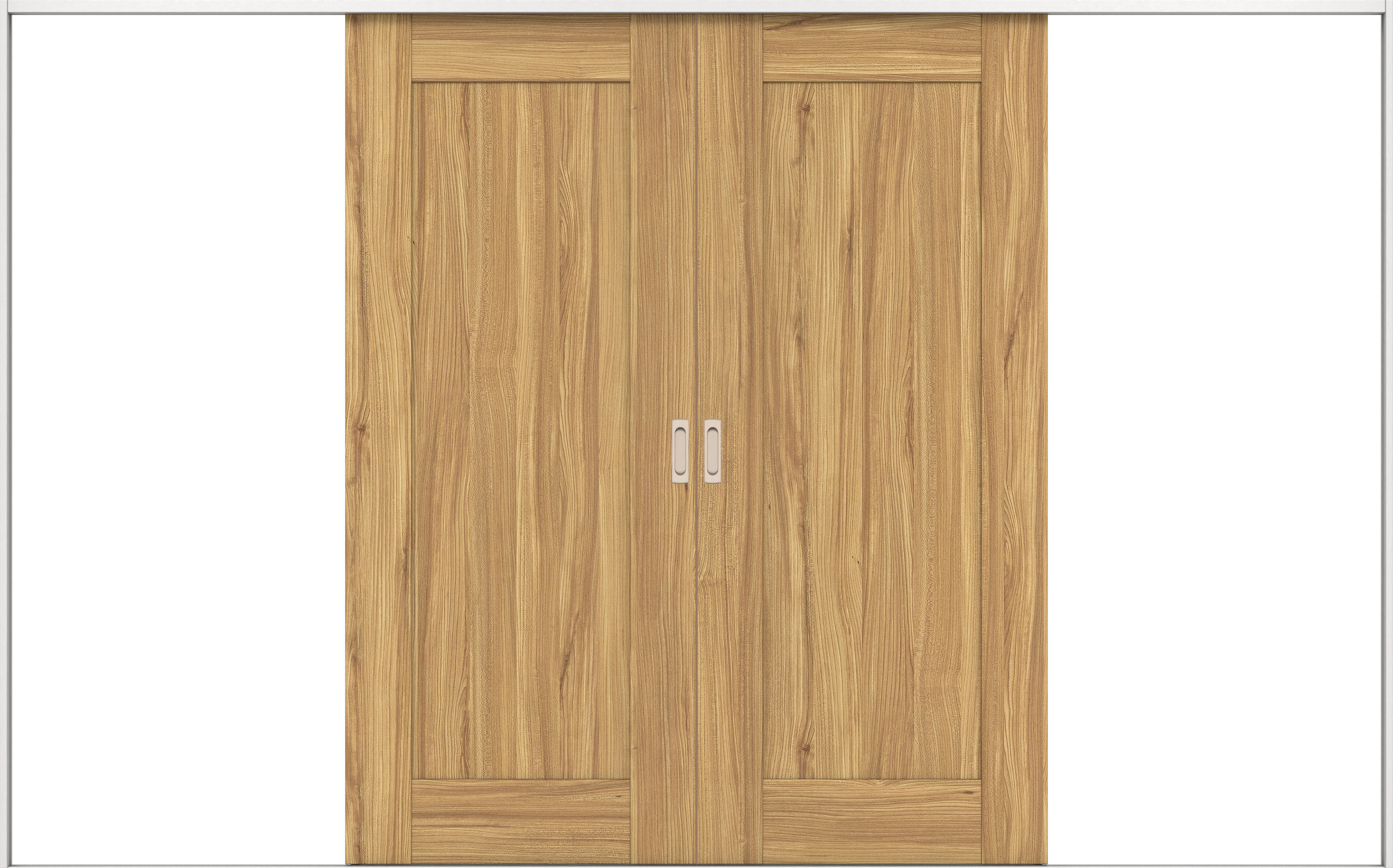 リビングドア　イエリア　引戸・引分　扉セット　３８デザイン　３２６６幅用　２０００高　〈シナモンブラウン柄〉　左右兼用　錠なし　ラクラクローズ付