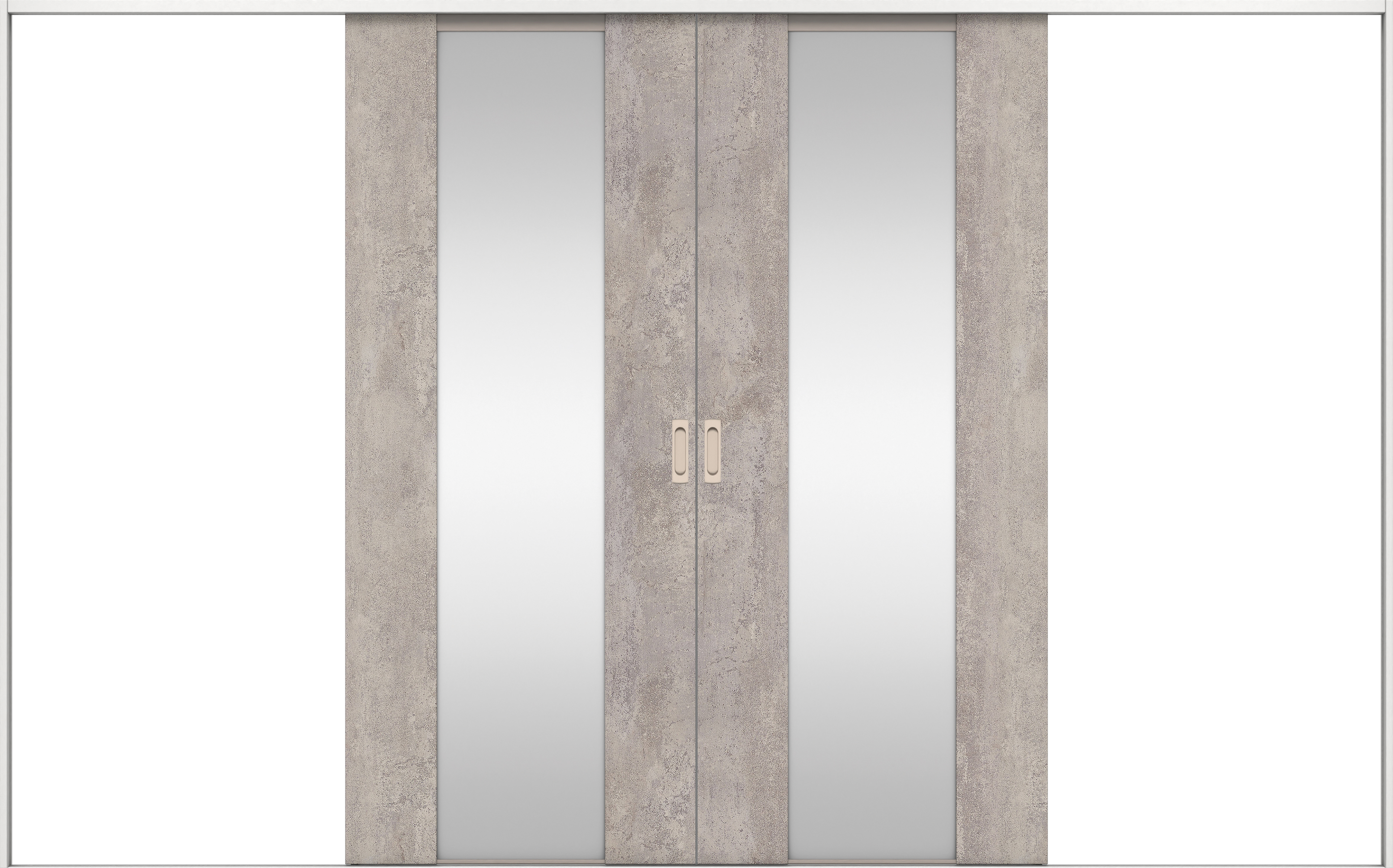 リビングドア　イエリア　引戸・引分　扉セット　４Ｐデザイン　３２６６幅用　２０００高　〈コンクリートグレー柄〉　左右兼用　錠なし　ラクラクローズ付