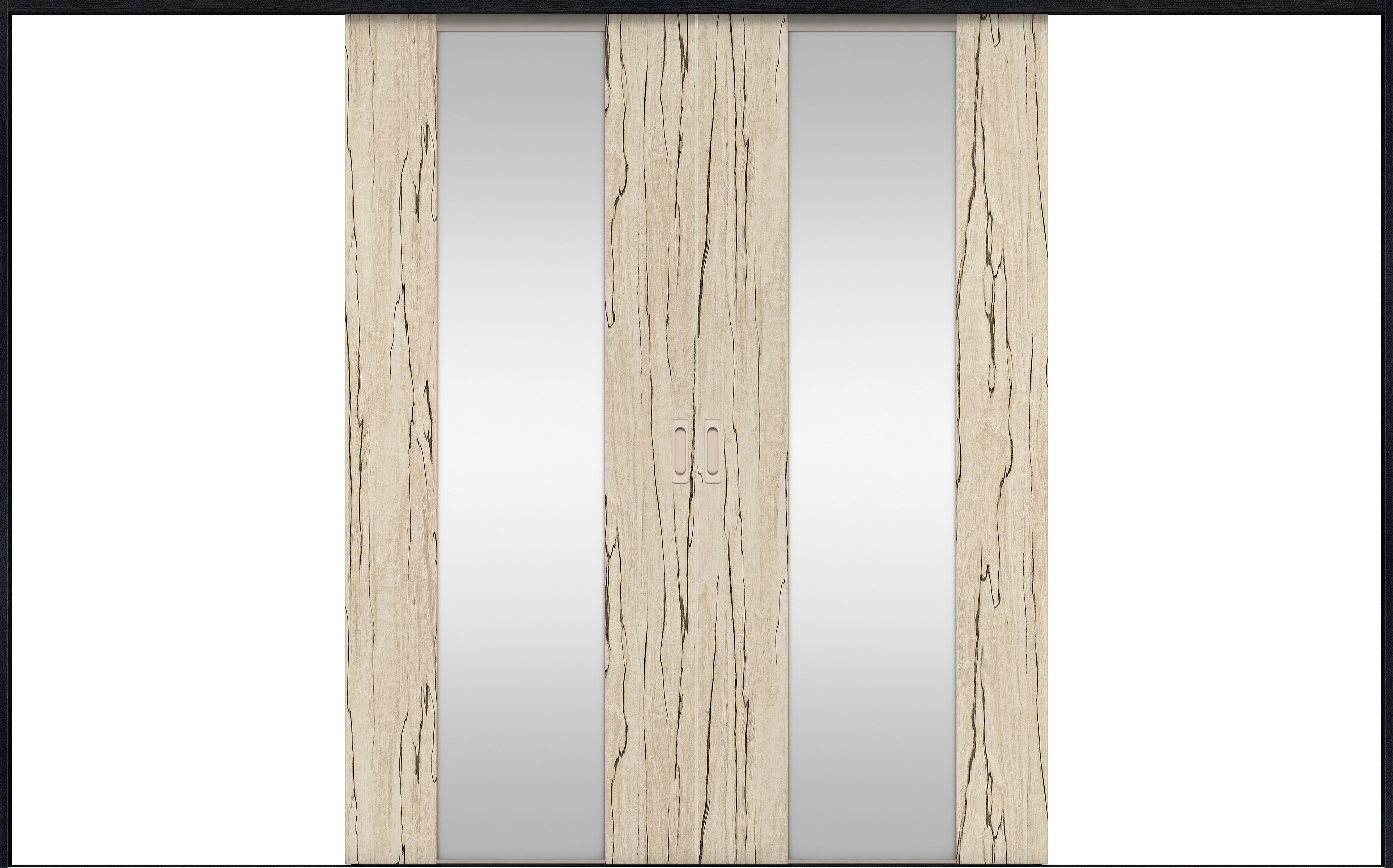 リビングドア　イエリア　引戸・引分　扉セット　４Ｐデザイン　３２６６幅用　２０００高　〈スロウベージュ柄〉　左右兼用　錠なし　ラクラクローズ付