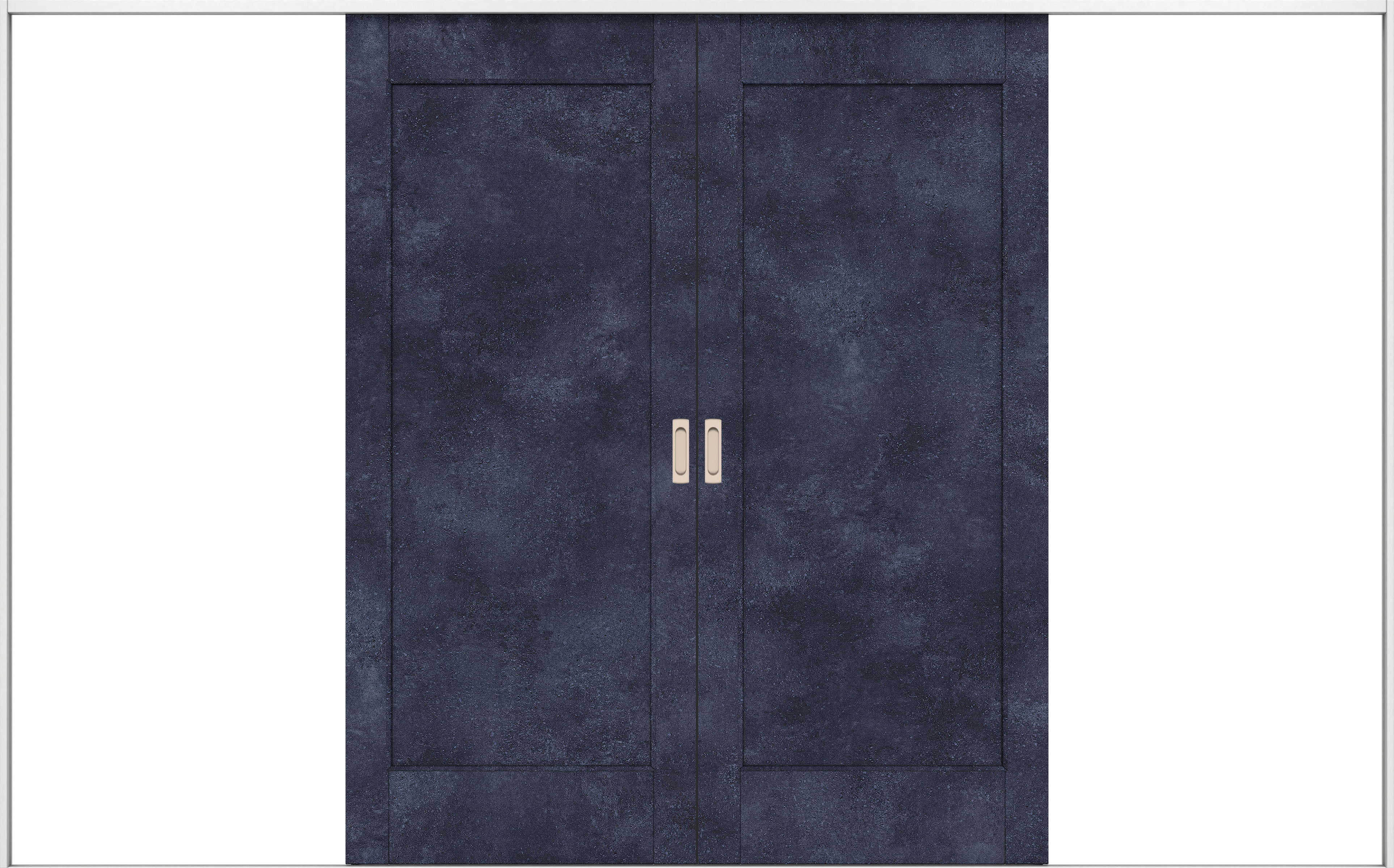 リビングドア　イエリア　引戸・引分　扉セット　０１デザイン　３２６６幅用　２０００高　〈コバルトブルー柄〉　左右兼用　錠なし　ラクラクローズ付