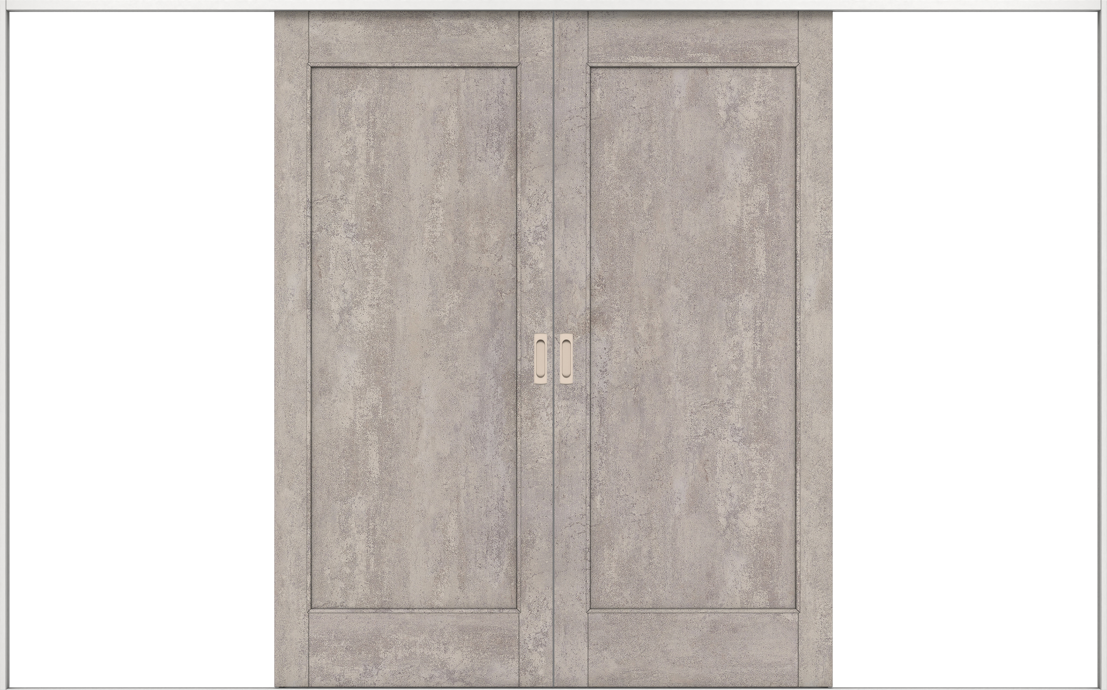 リビングドア　イエリア　引戸・引分　扉セット　０１デザイン　３２６６幅用　２０００高　〈コンクリートグレー柄〉　左右兼用　錠なし　ラクラクローズ付