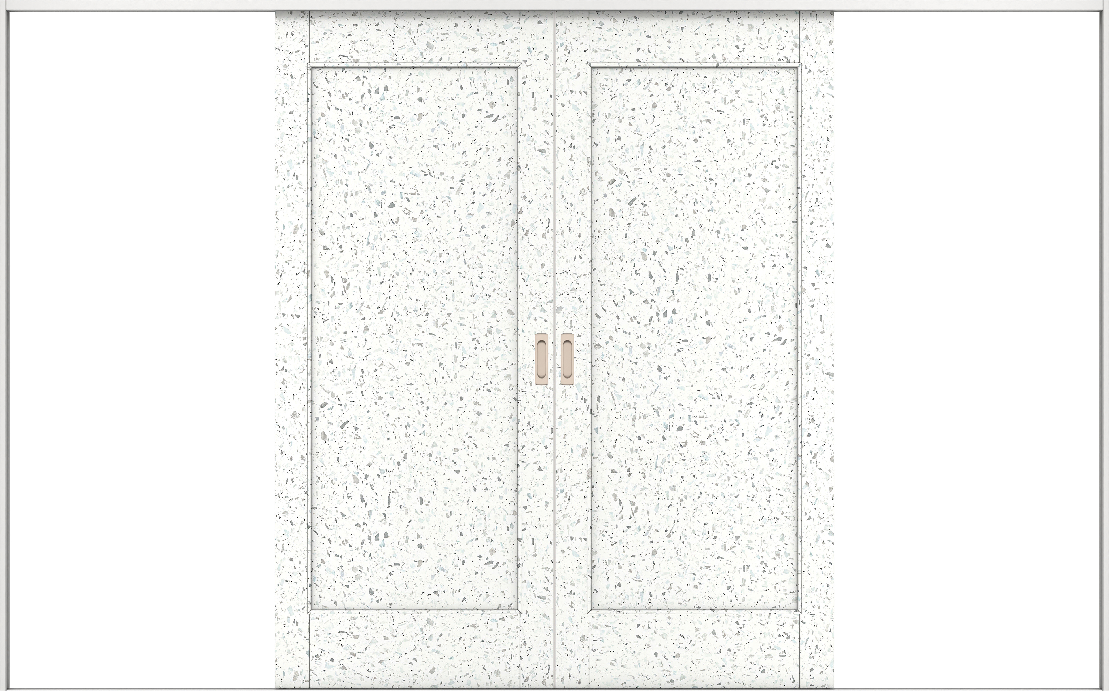 リビングドア　イエリア　引戸・引分　扉セット　０１デザイン　３２６６幅用　２０００高　〈テラゾホワイト柄〉　左右兼用　錠なし　ラクラクローズ付