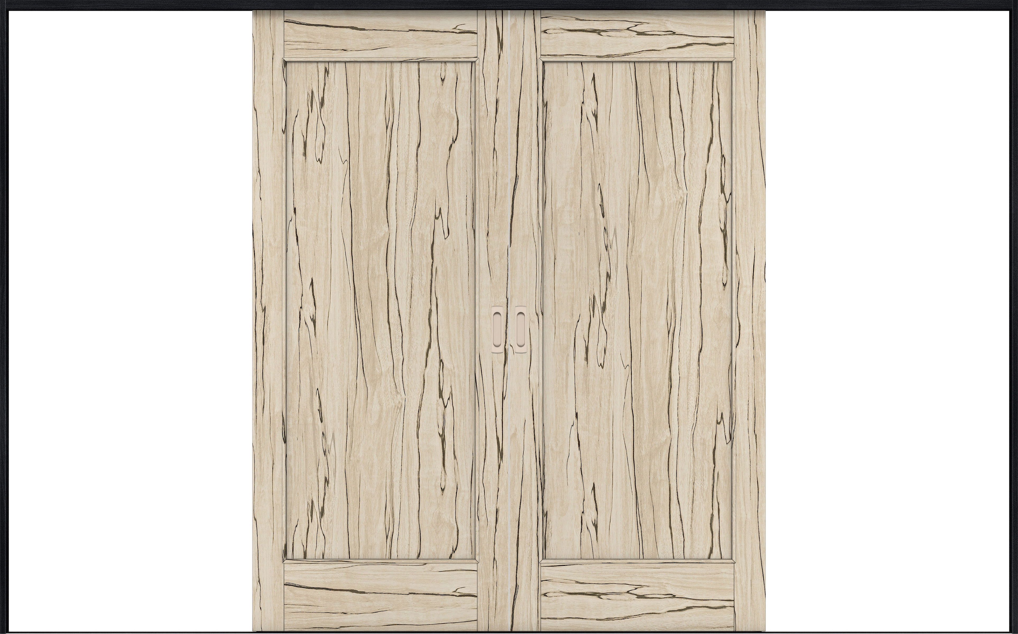 リビングドア　イエリア　引戸・引分　扉セット　０１デザイン　３２６６幅用　２０００高　〈スロウベージュ柄〉　左右兼用　錠なし　ラクラクローズ付