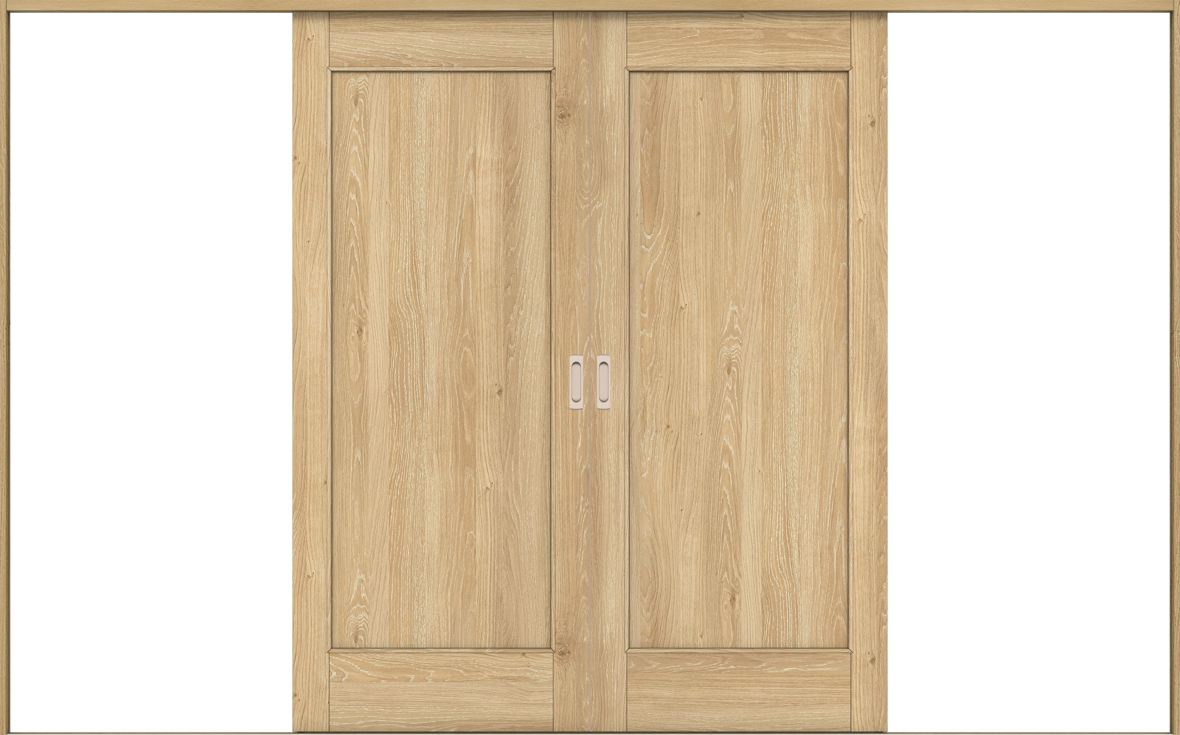 リビングドア　イエリア　引戸・引分　扉セット　０１デザイン　３２６６幅用　２０００高　〈ミルキーオーカー柄〉　左右兼用　錠なし　ラクラクローズ付