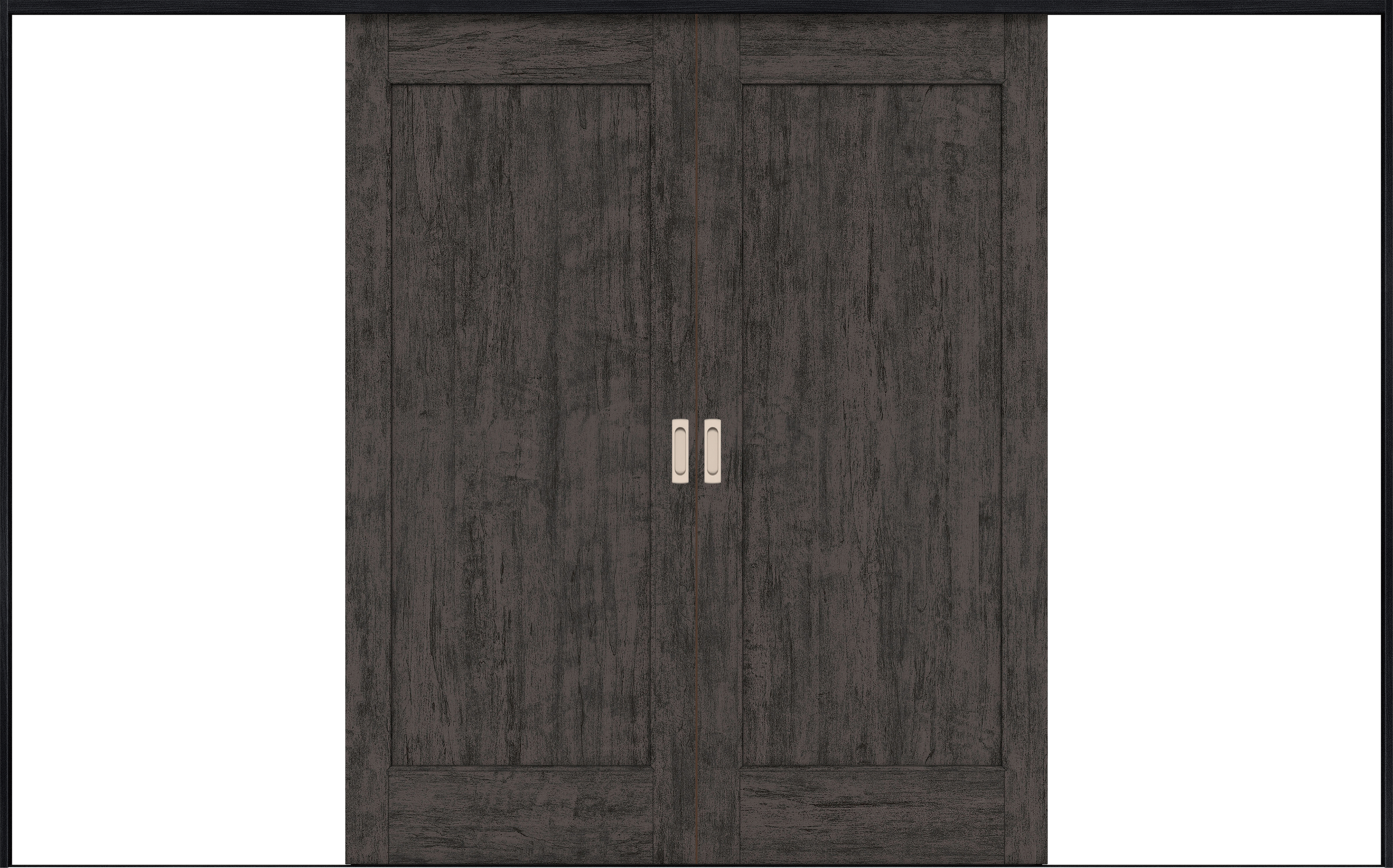 リビングドア　イエリア　引戸・引分　扉セット　０１デザイン　３２６６幅用　２０００高　〈ドライブラック柄〉　左右兼用　錠なし　ラクラクローズ付