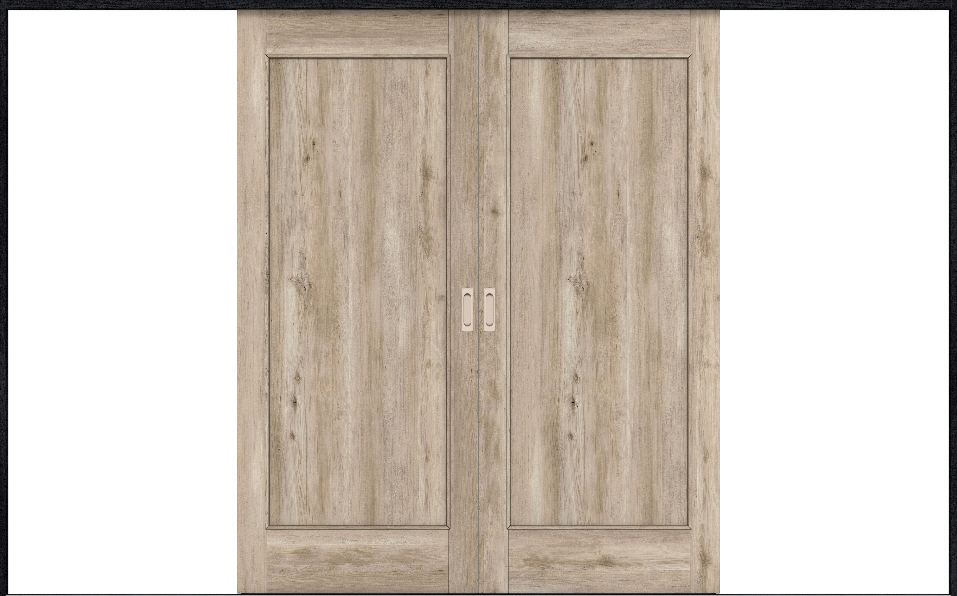 リビングドア　イエリア　引戸・引分　扉セット　０１デザイン　３２６６幅用　２０００高　〈スモークグレー柄〉　左右兼用　錠なし　ラクラクローズ付