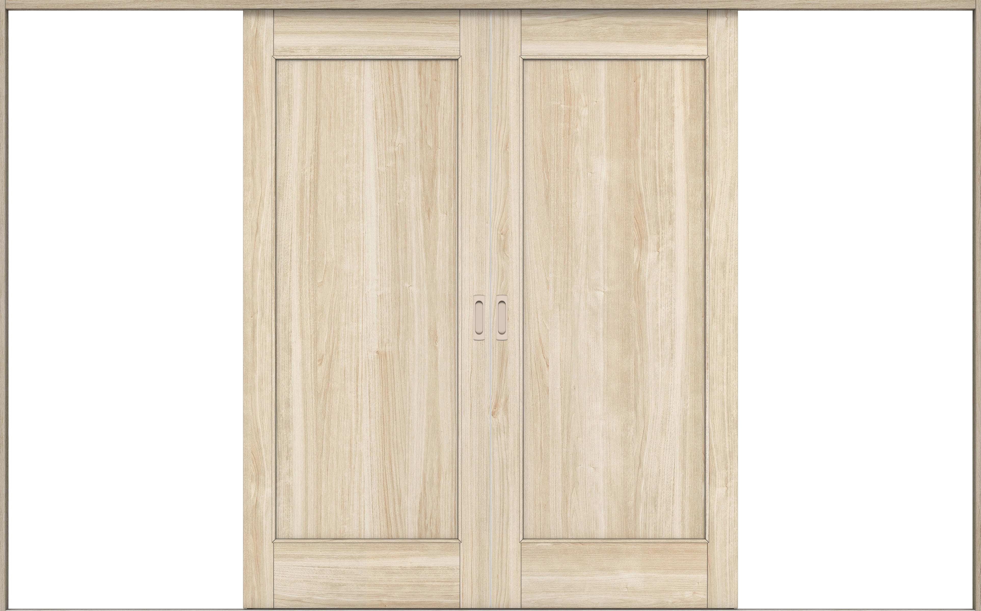 リビングドア　イエリア　引戸・引分　扉セット　０１デザイン　３２６６幅用　２０００高　〈コットンベージュ柄〉　左右兼用　錠なし　ラクラクローズ付