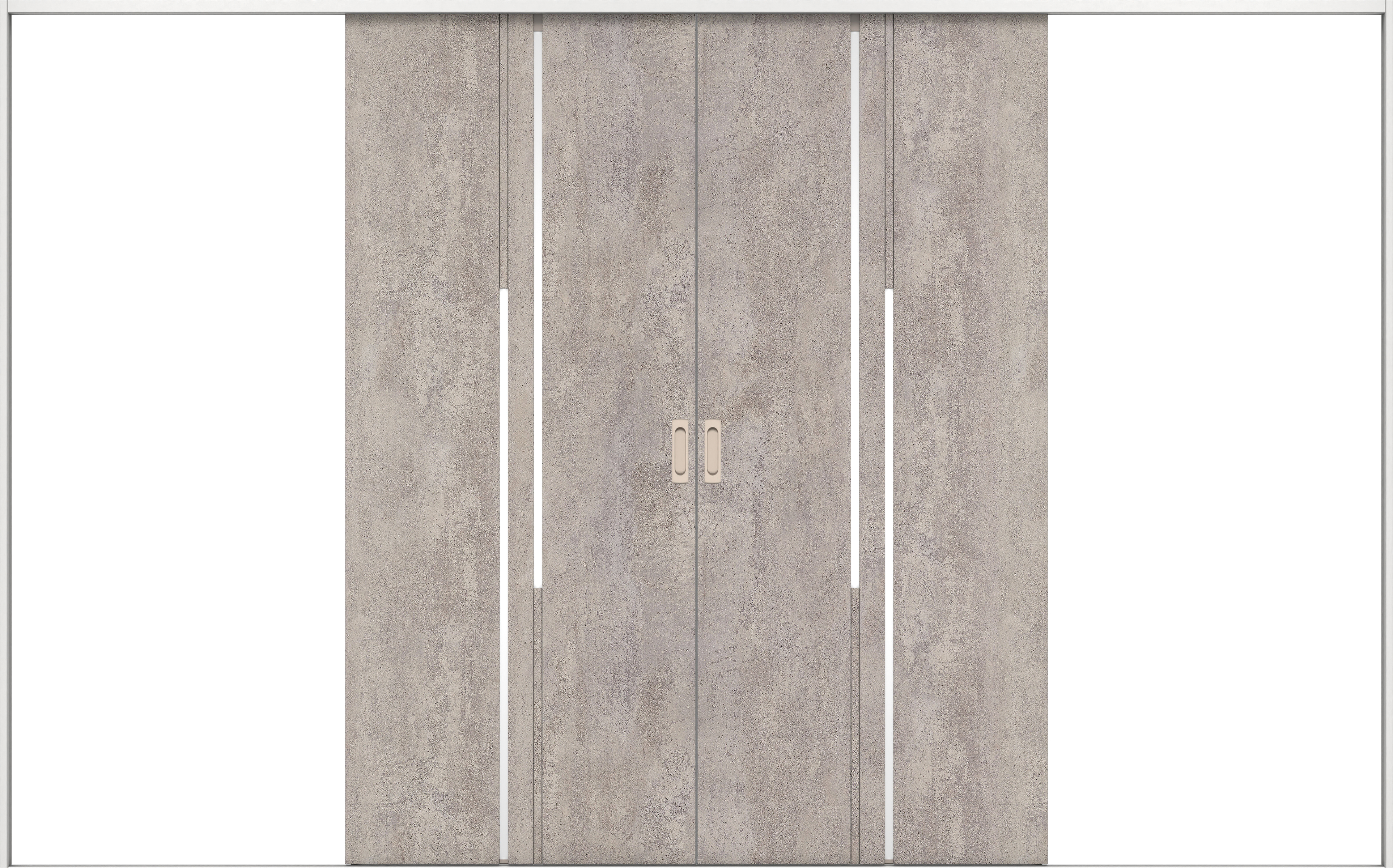 リビングドア　イエリア　引戸・引分　扉セット　７Ｐデザイン　３２６６幅用　２０００高　〈コンクリートグレー柄〉　左右兼用　錠なし　ラクラクローズ付