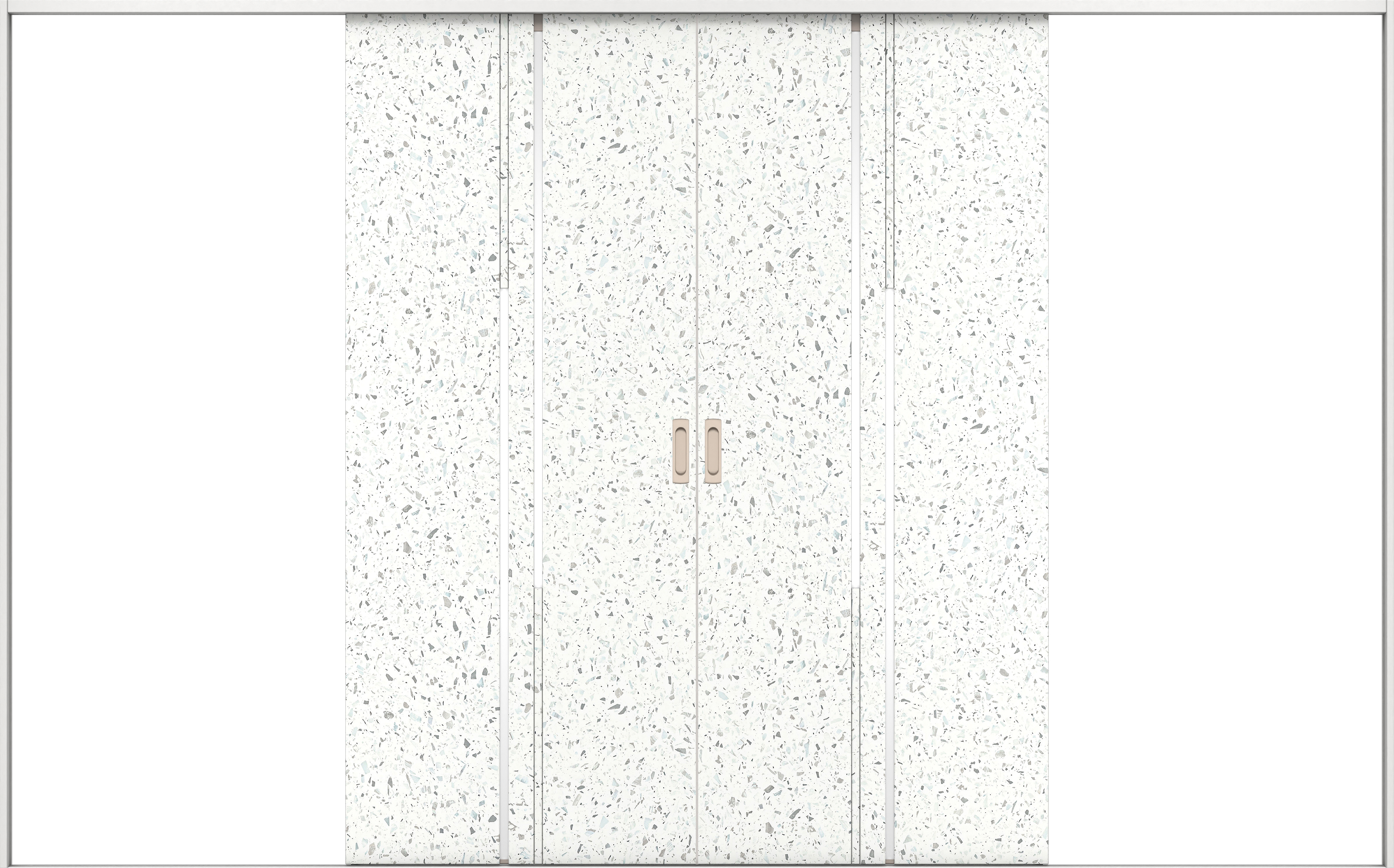 リビングドア　イエリア　引戸・引分　扉セット　７Ｐデザイン　３２６６幅用　２０００高　〈テラゾホワイト柄〉　左右兼用　錠なし　ラクラクローズ付