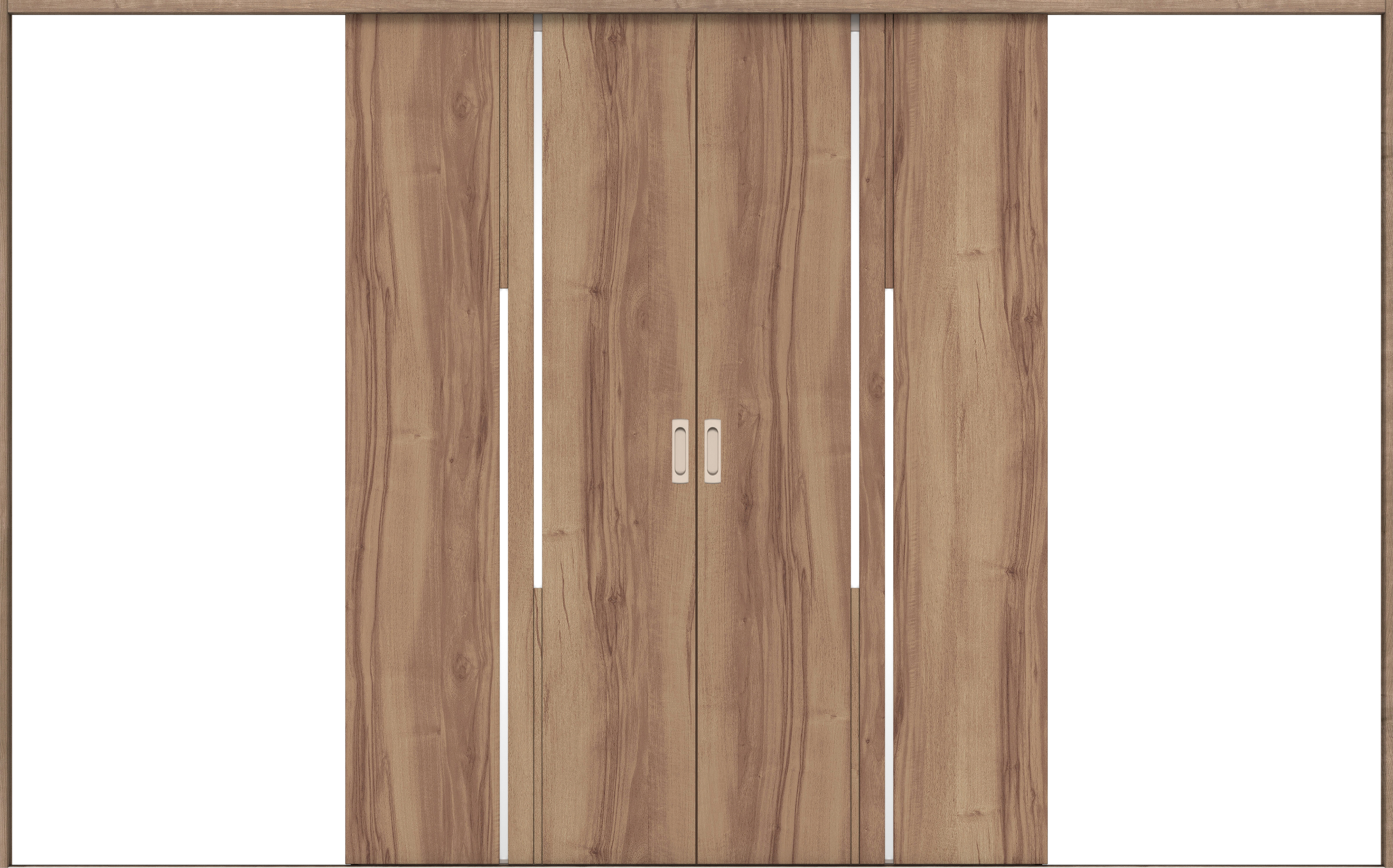 リビングドア　イエリア　引戸・引分　扉セット　７Ｐデザイン　３２６６幅用　２０００高　〈バームブラウン柄〉　左右兼用　錠なし　ラクラクローズ付